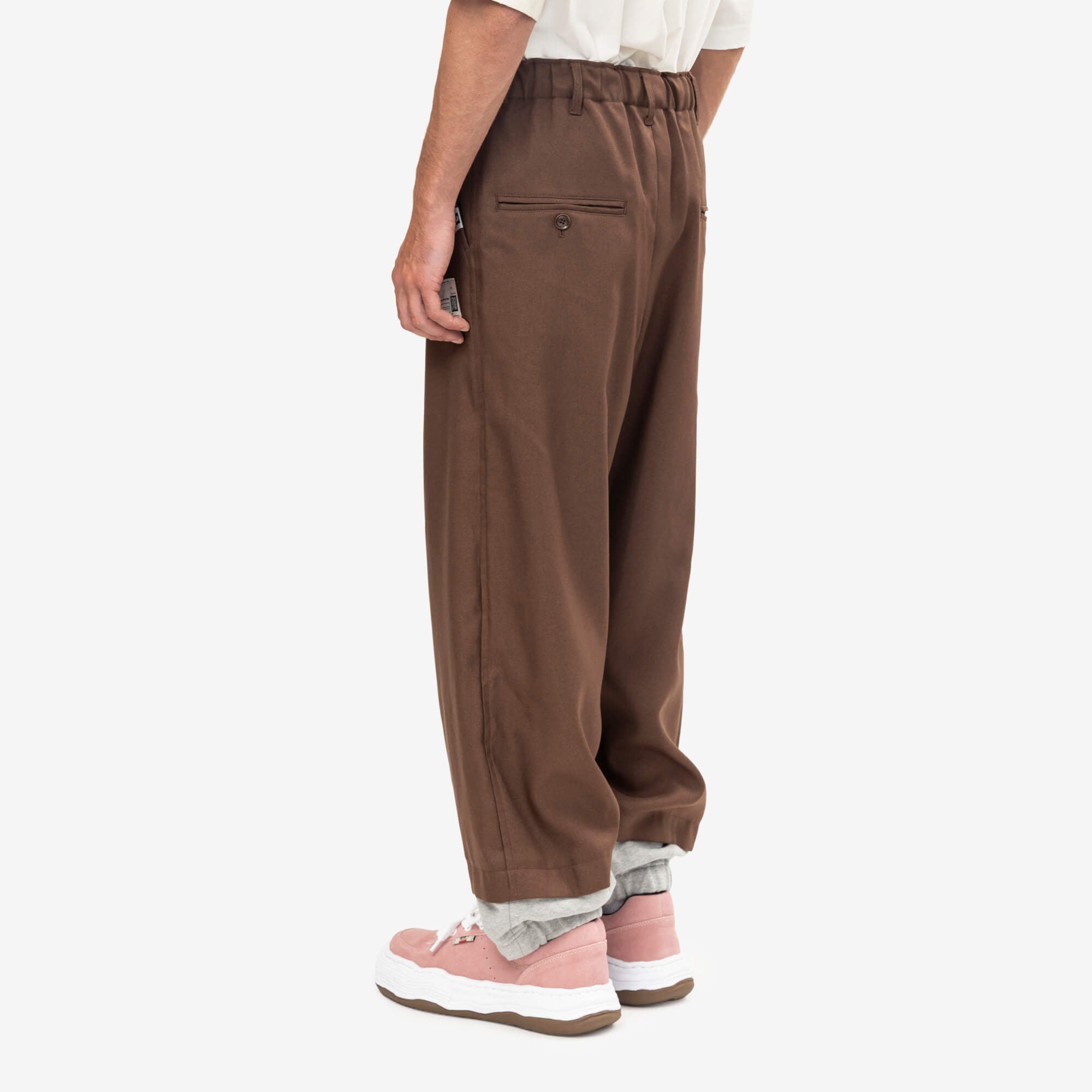 Mihara Yasuhiro Bottom Layered Twill Trousers Brown-4