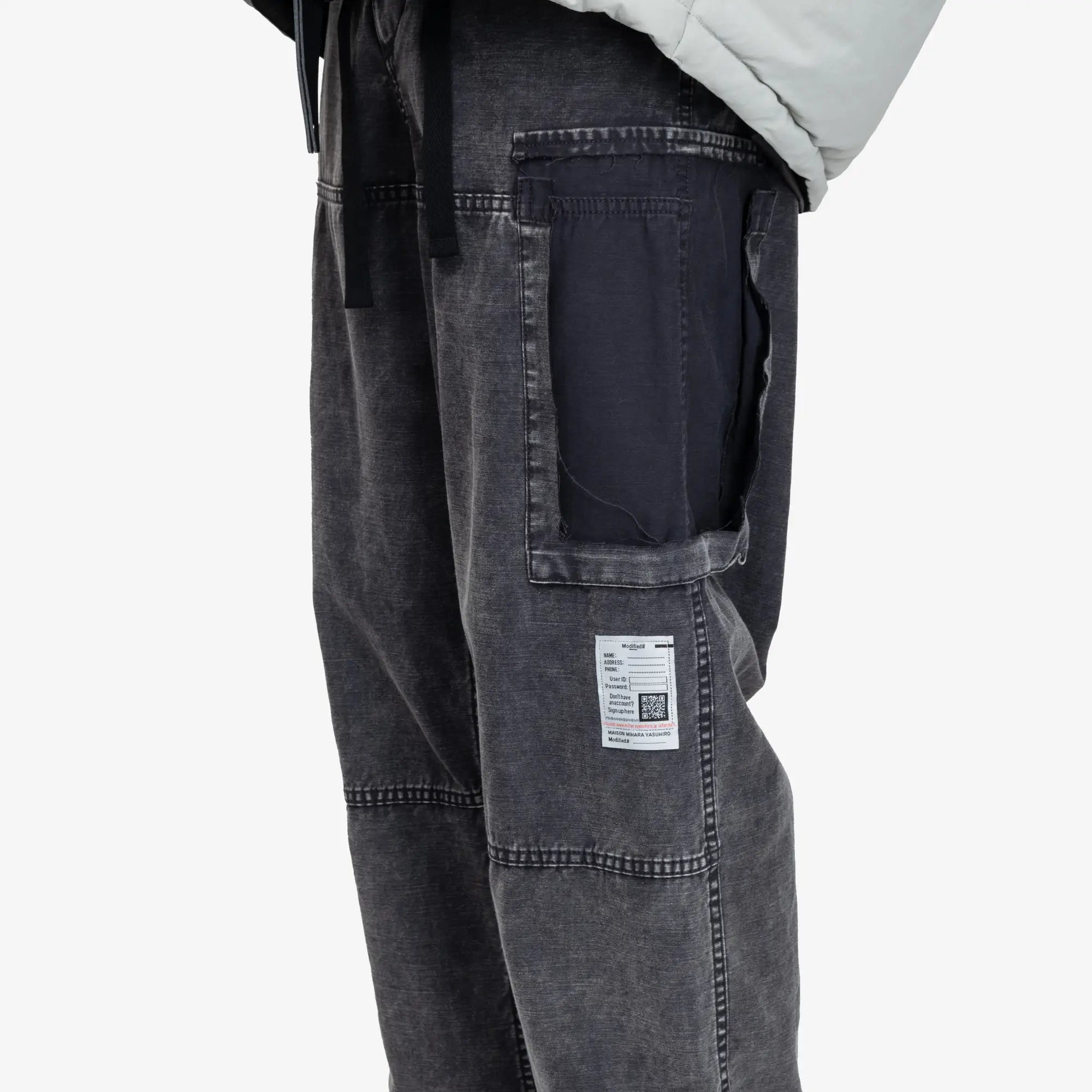 Photo of Mihara Yasuhiro Cotton Satin Cargo Pants - 5