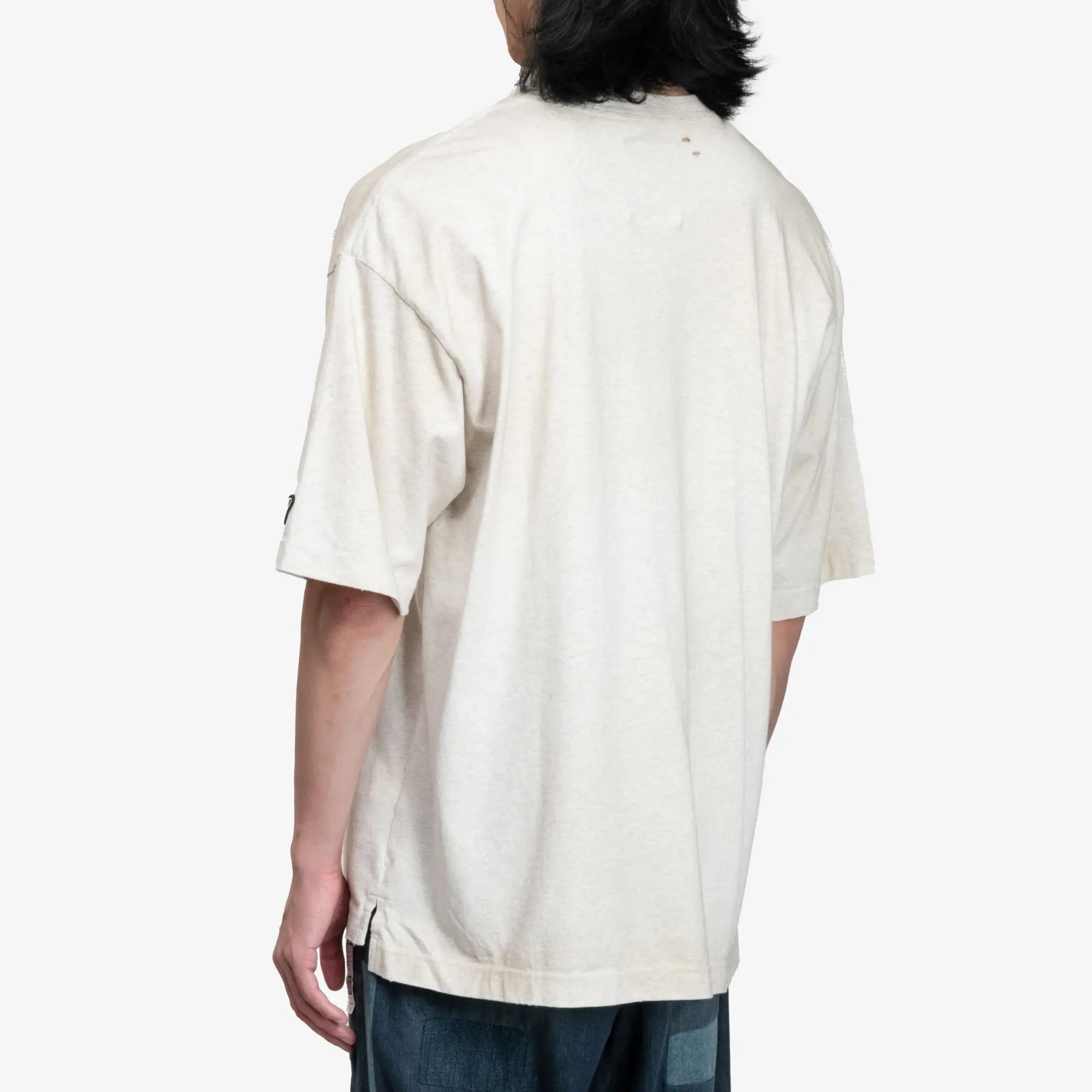 Mihara Yasuhiro Embellished Distressed T-Shirt Grey - 4