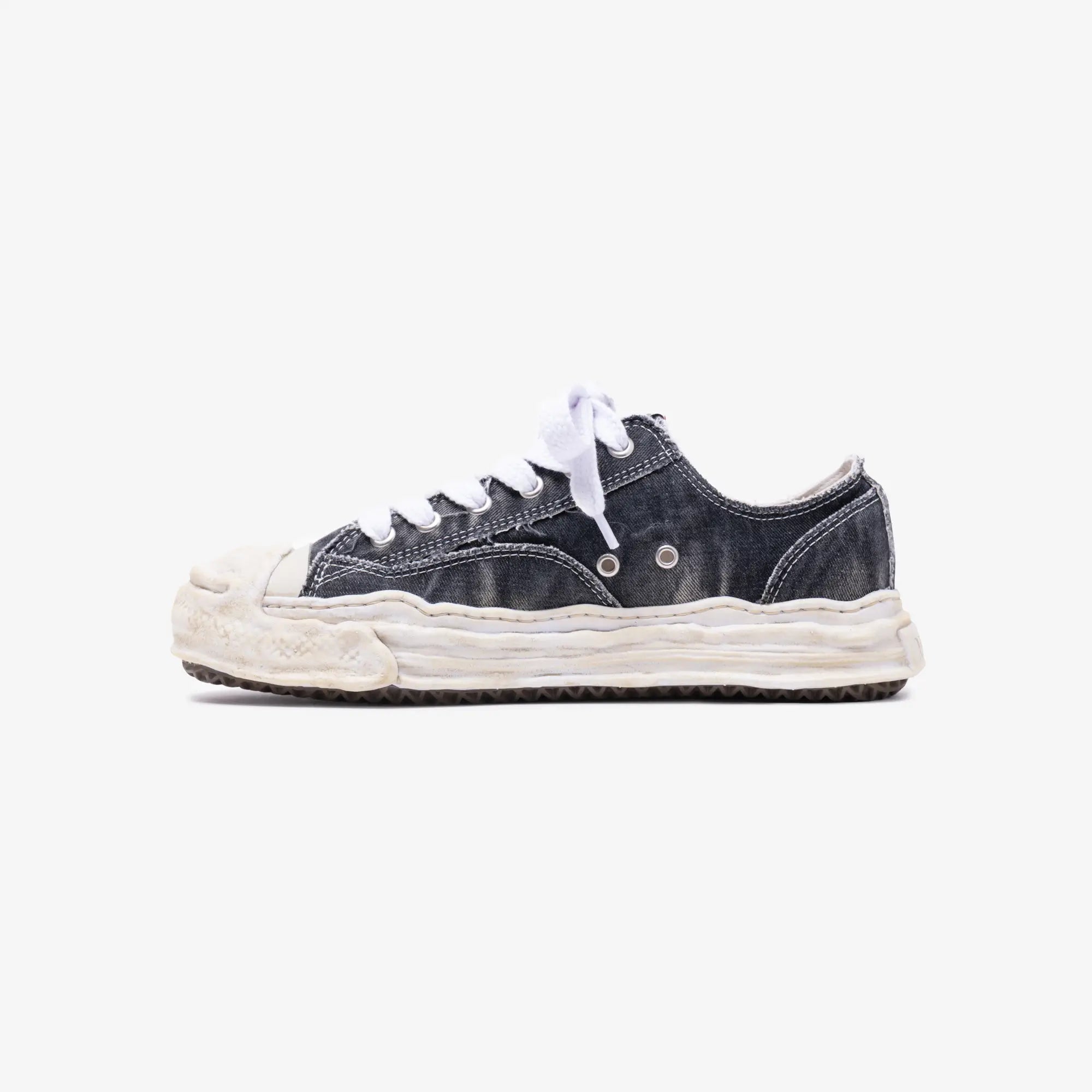 Mihara Yasuhiro Hank Bleached Canvas Low - Top Sneakers Black - 3