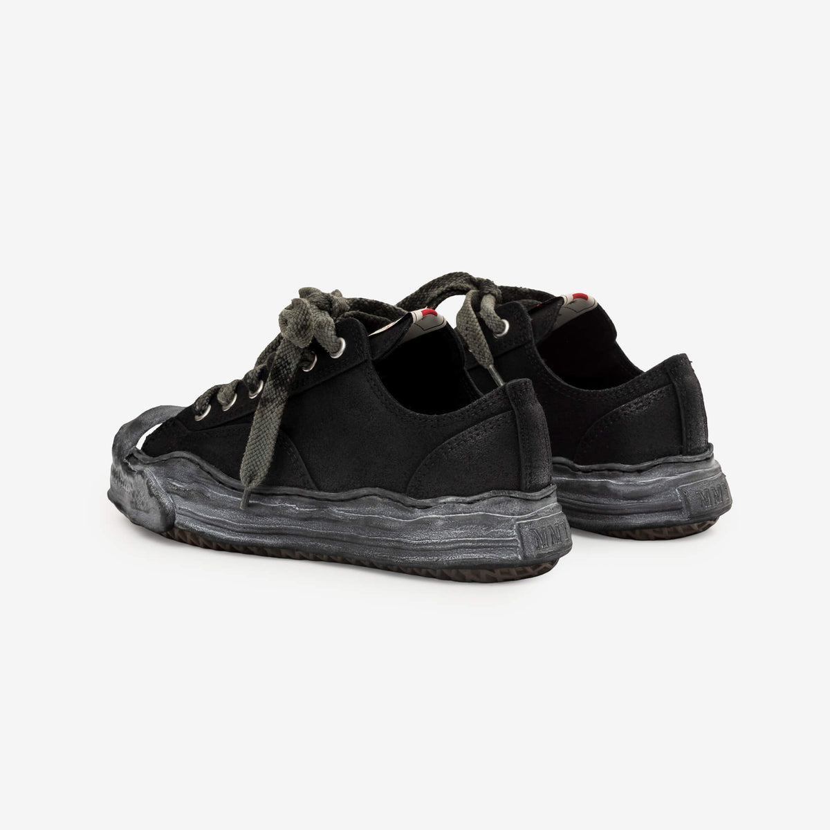 Mihara Yasuhiro Hank Waxed Suede Low-Top Sneakers Black/Black-5
