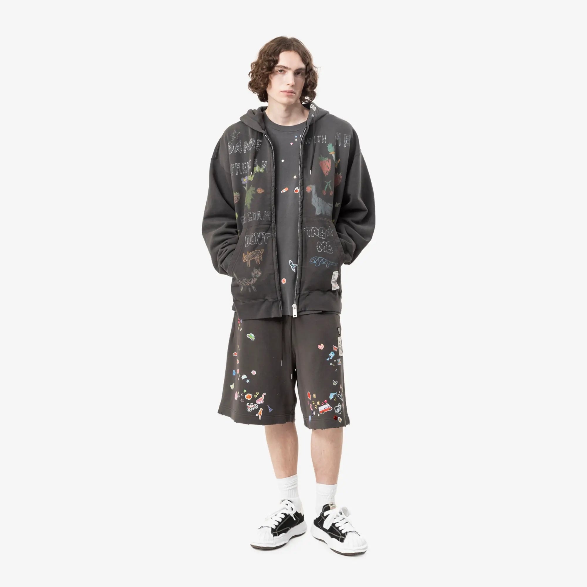 Mihara Yasuhiro Kids Doodle Hoody Black - 2