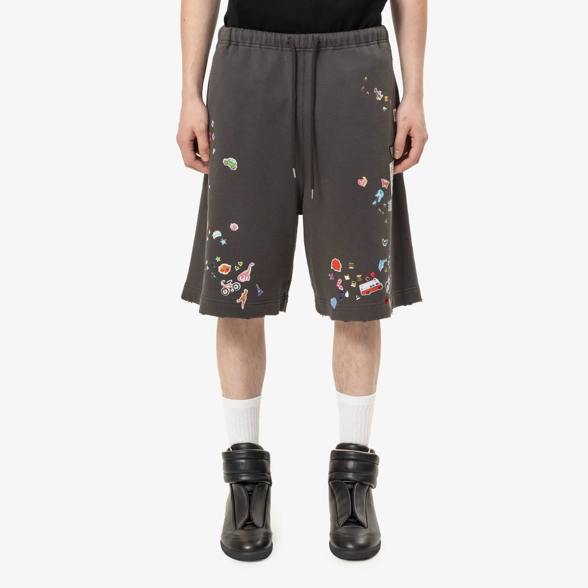 Mihara Yasuhiro Kids Sticker Shorts Black - 1