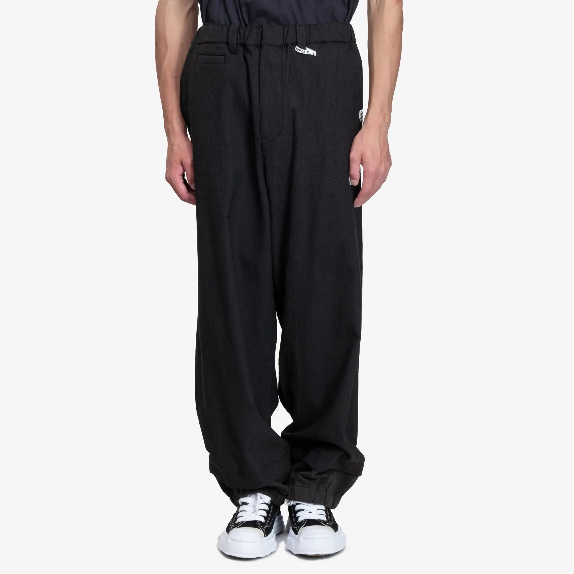 Mihara Yasuhiro Sleeve Layered Wool Trousers Black - 1