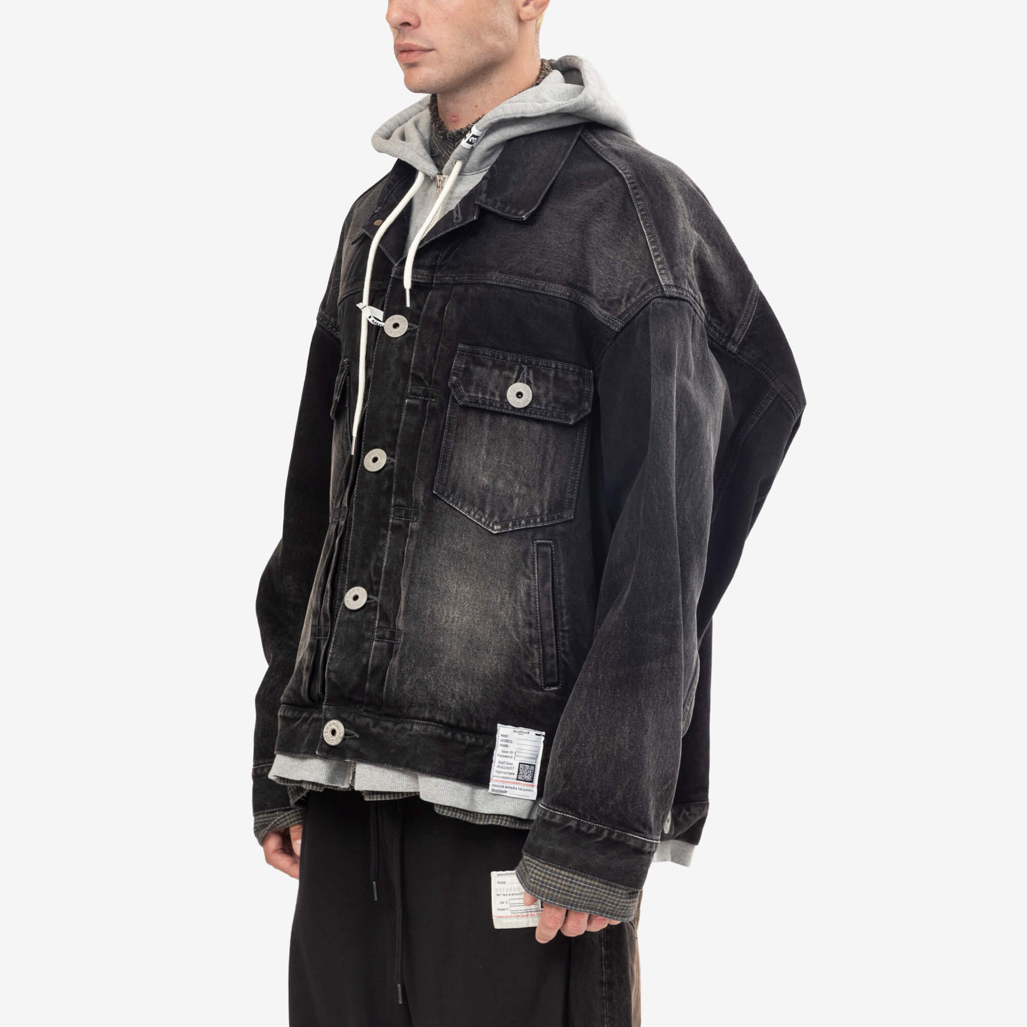 Mihara Yasuhiro Triple Layered Denim Jacket Black-3