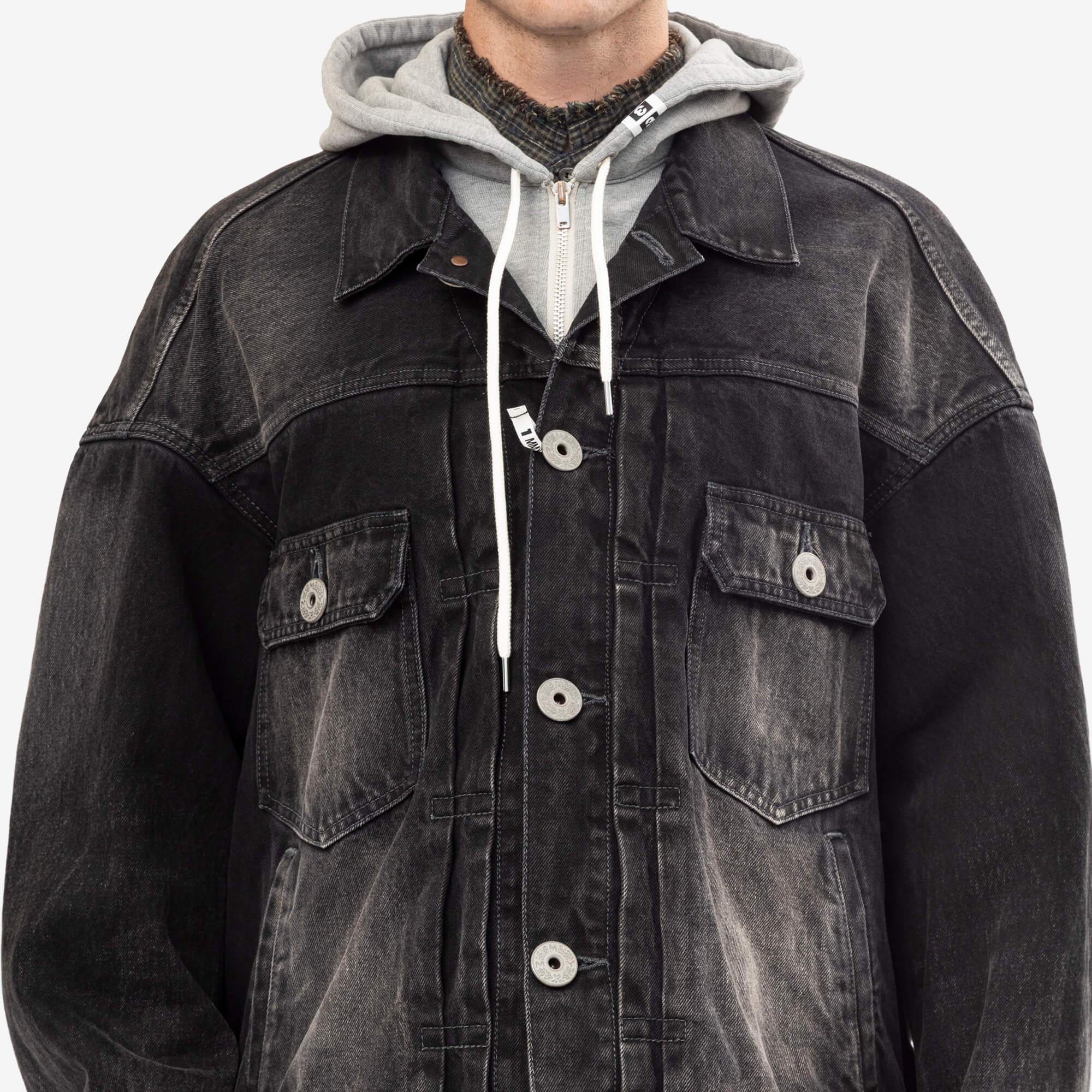 Mihara Yasuhiro Triple Layered Denim Jacket Black-5