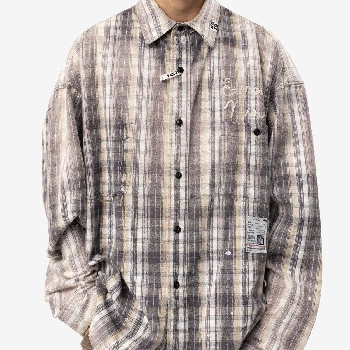 Mihara Yasuhiro Vintage Link Check Shirt Black-5