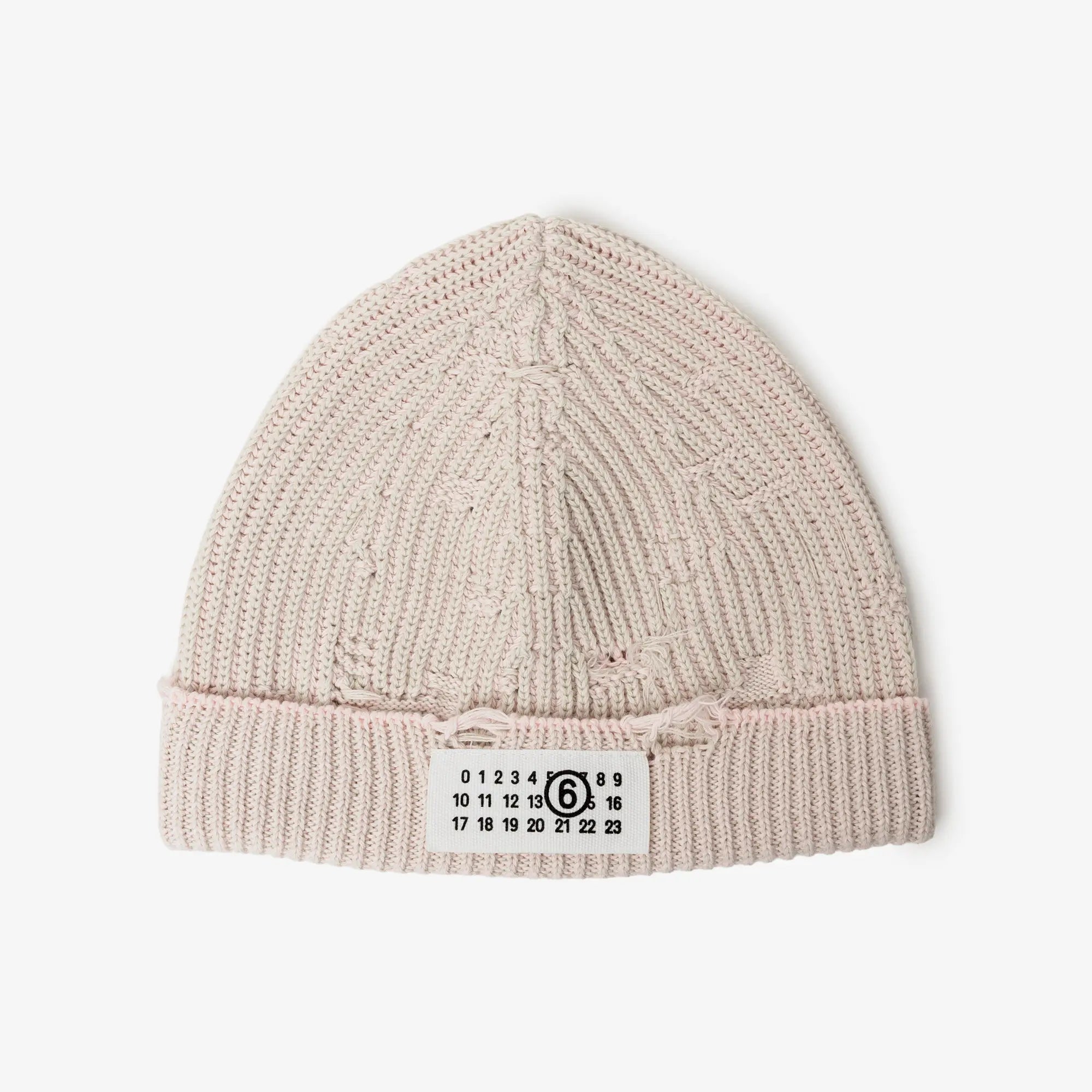 MM6 Amended Optical Rib Beanie Light Grey Rose - 1