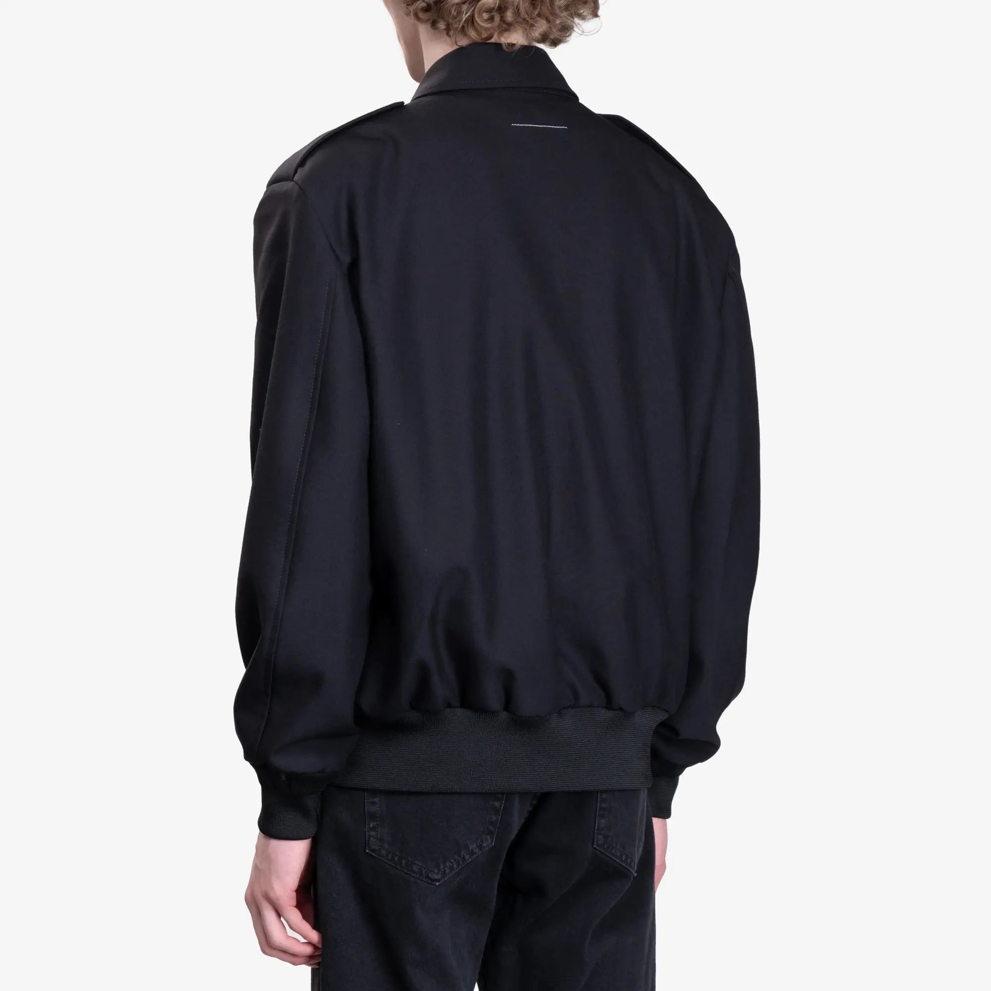 MM6 Collared Wool Jacket Black - 4