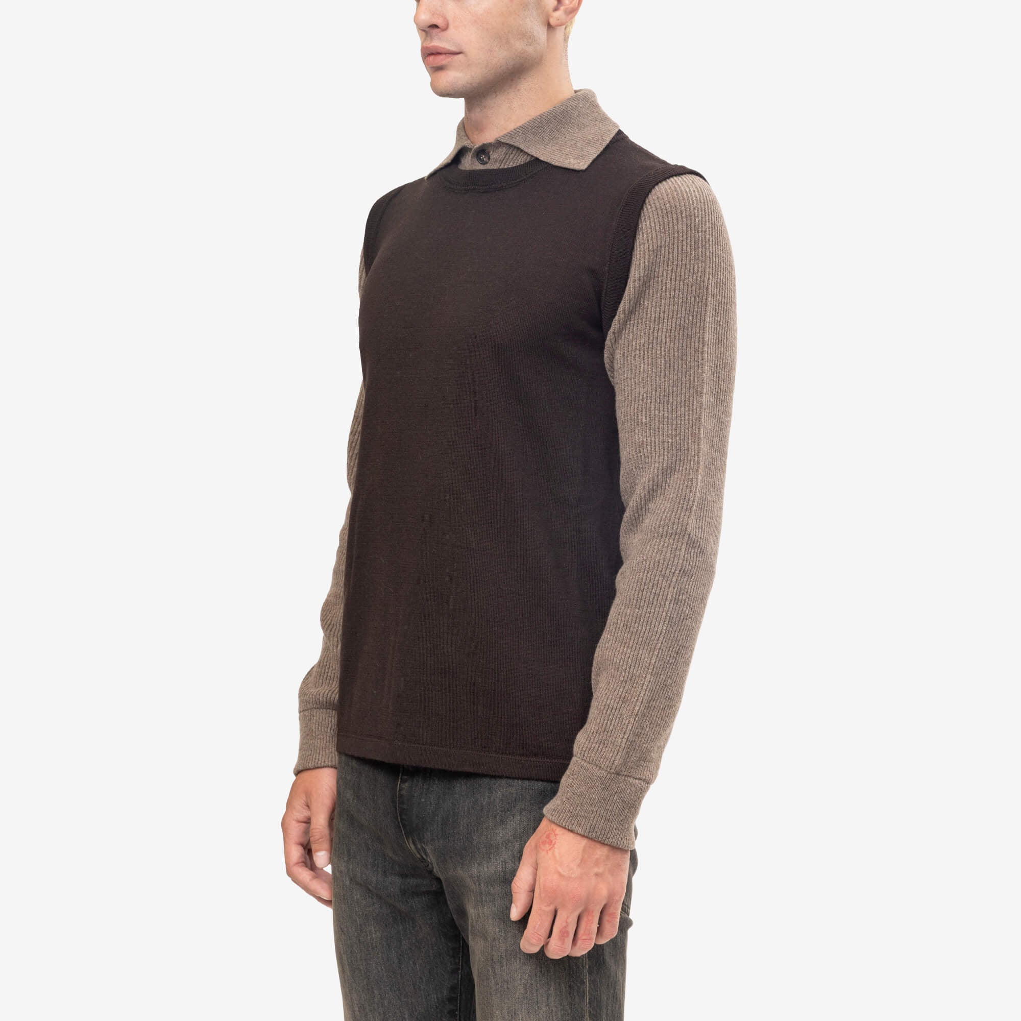 MM6 Combo Polo Shirt Brown/Beige-3