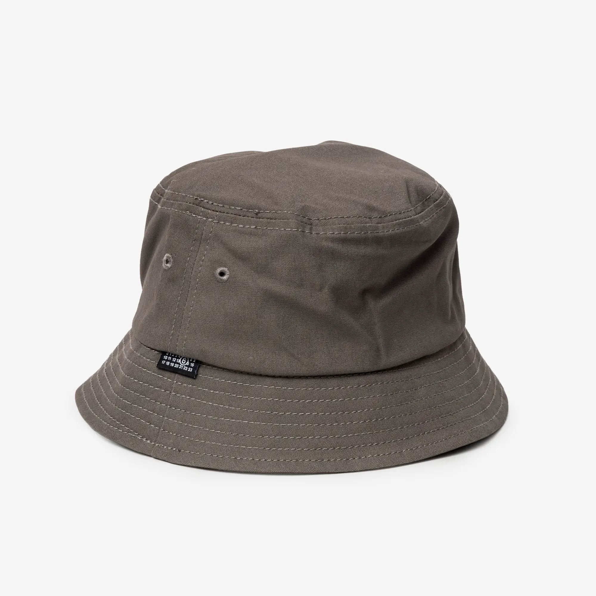 MM6 Cotton Canvas Bucket Hat Grey Blue - 4