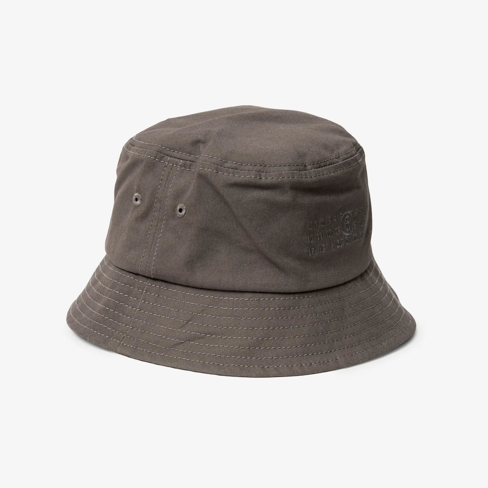 MM6 Cotton Canvas Bucket Hat Grey Blue - 3