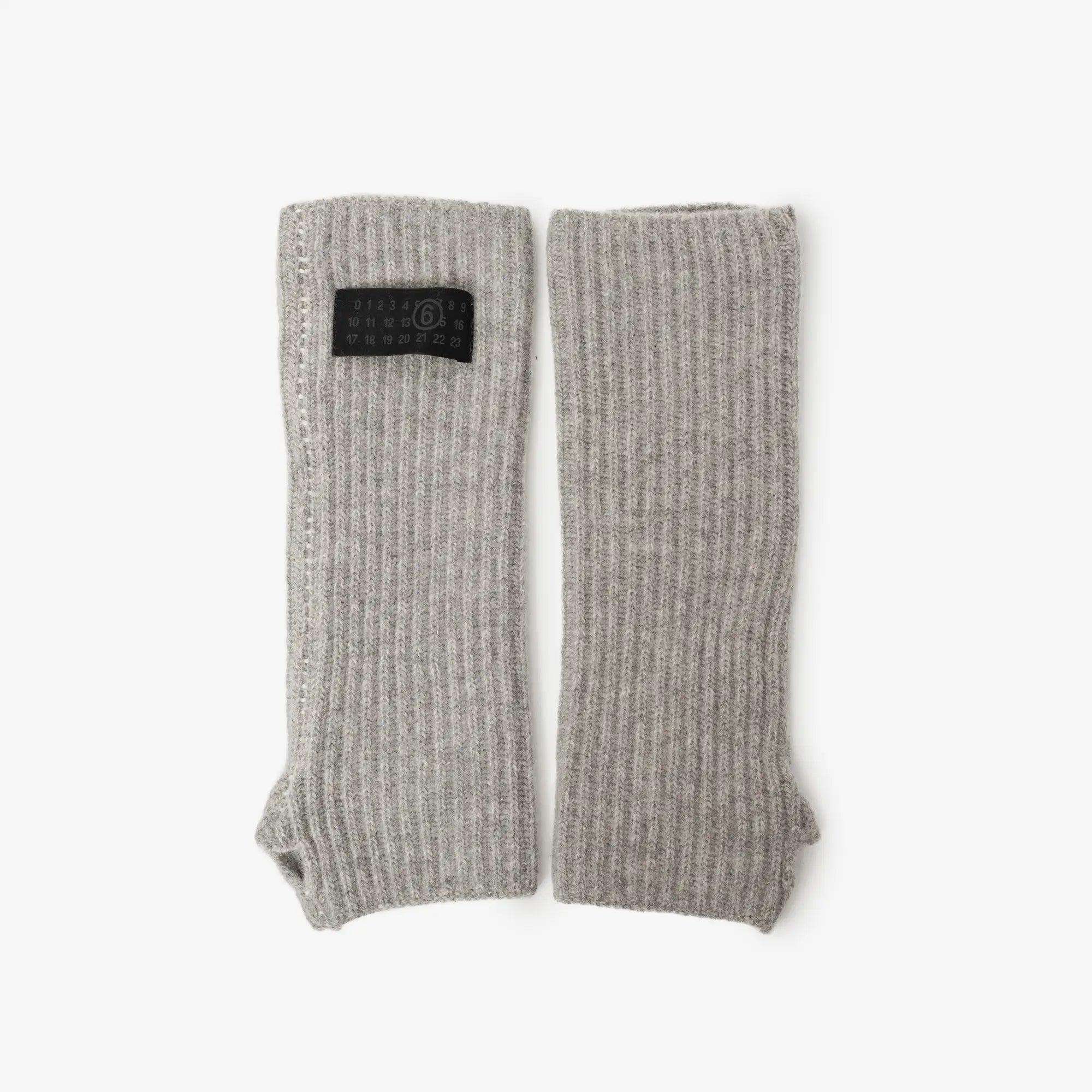 MM6 Fisherman Knit Arm Warmers Light Grey - 1
