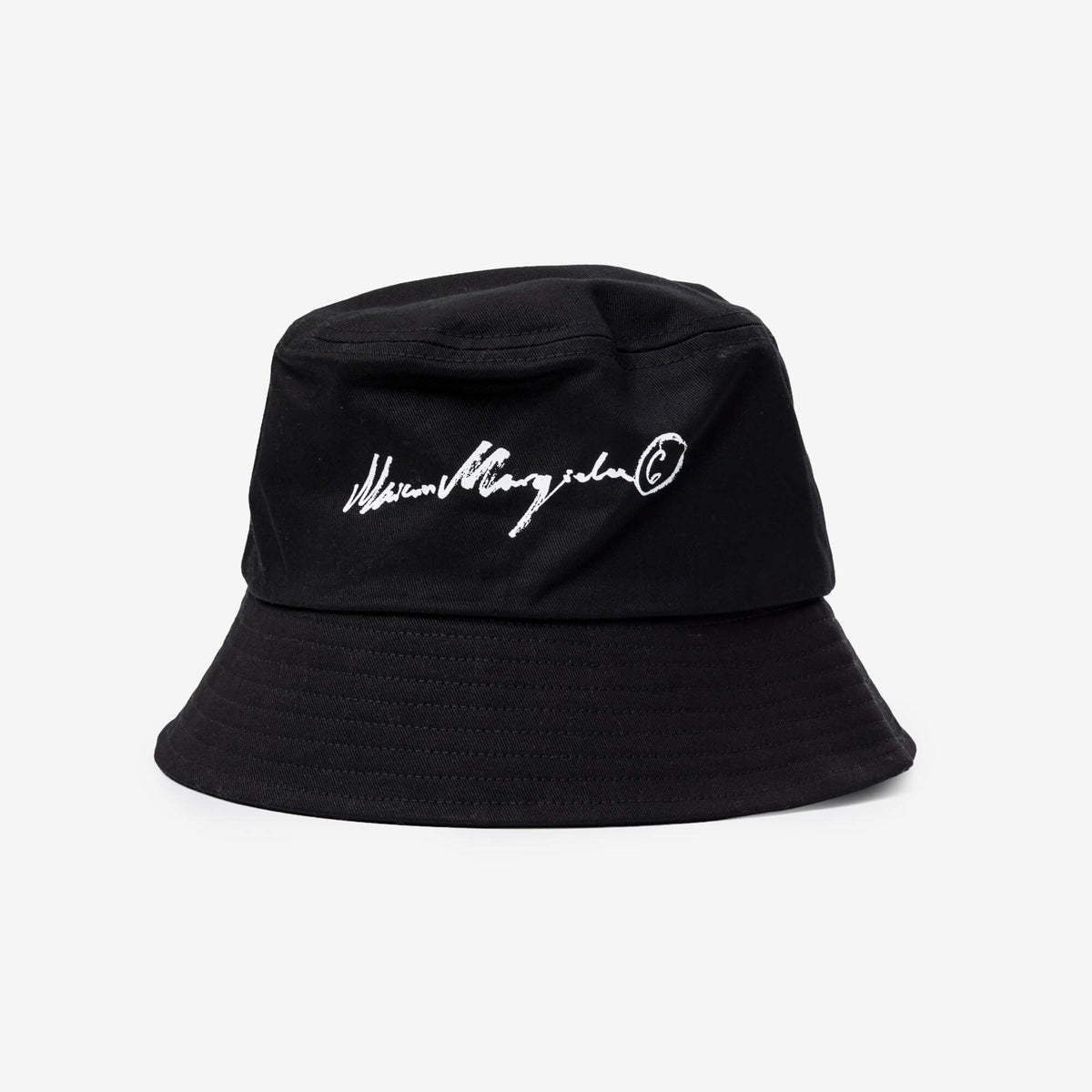 MM6 Handwritten Cotton Bucket Hat Black-1