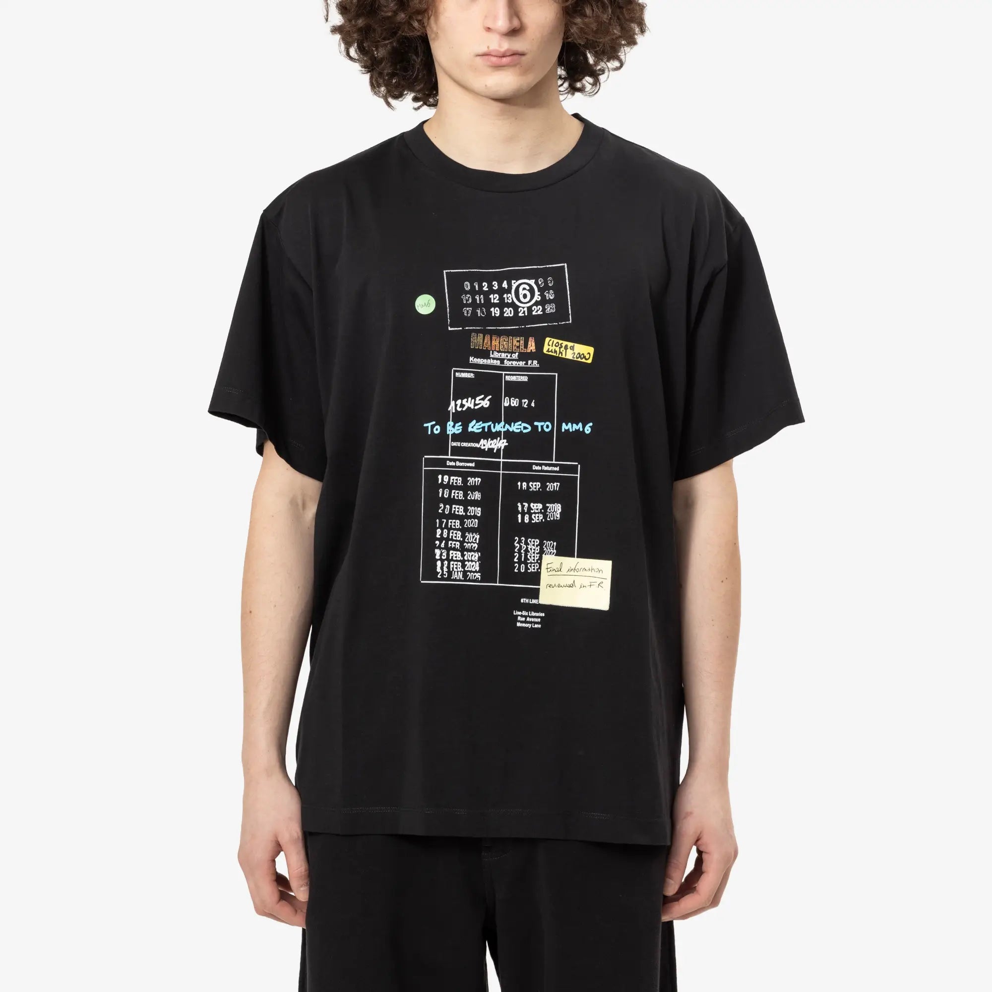 MM6 Library Stamp T-Shirt Black - 1