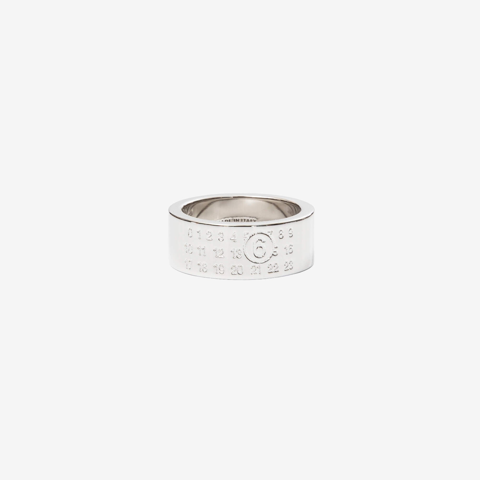 MM6 Minimal Logo 8mm Ring Polished Palladio-1