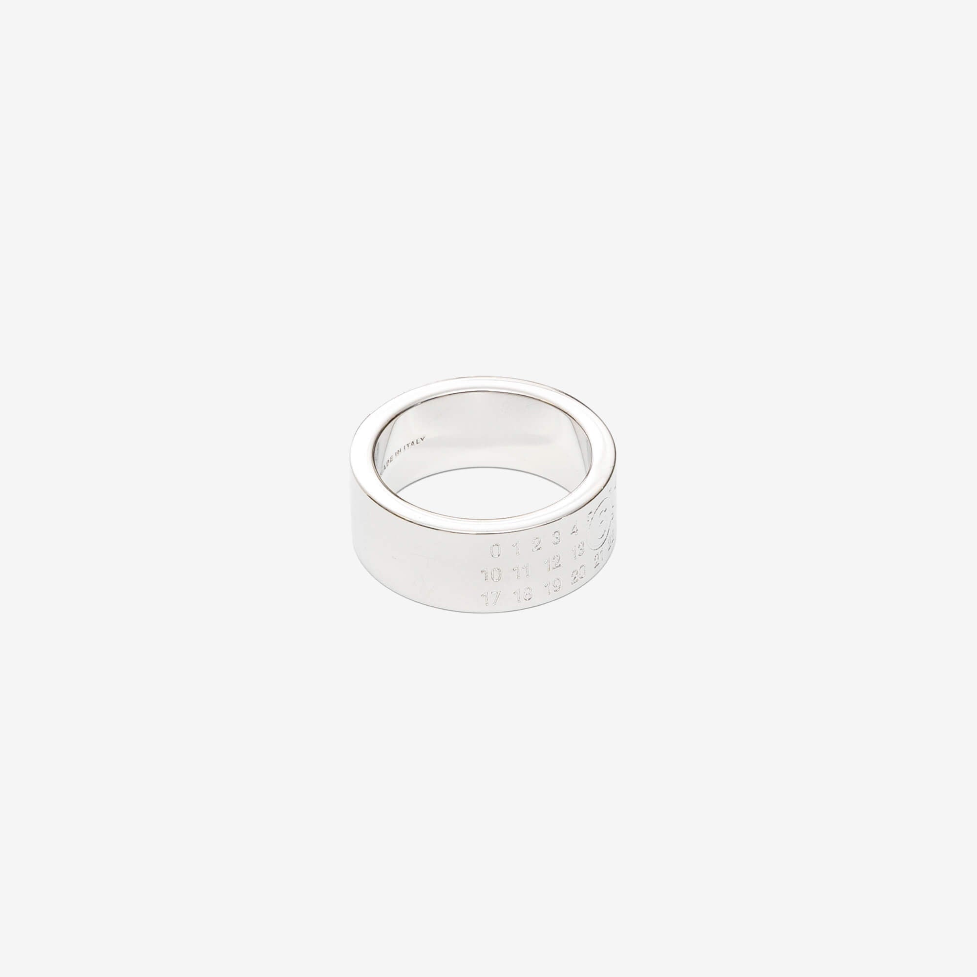 MM6 Minimal Logo 8mm Ring Polished Palladio-2