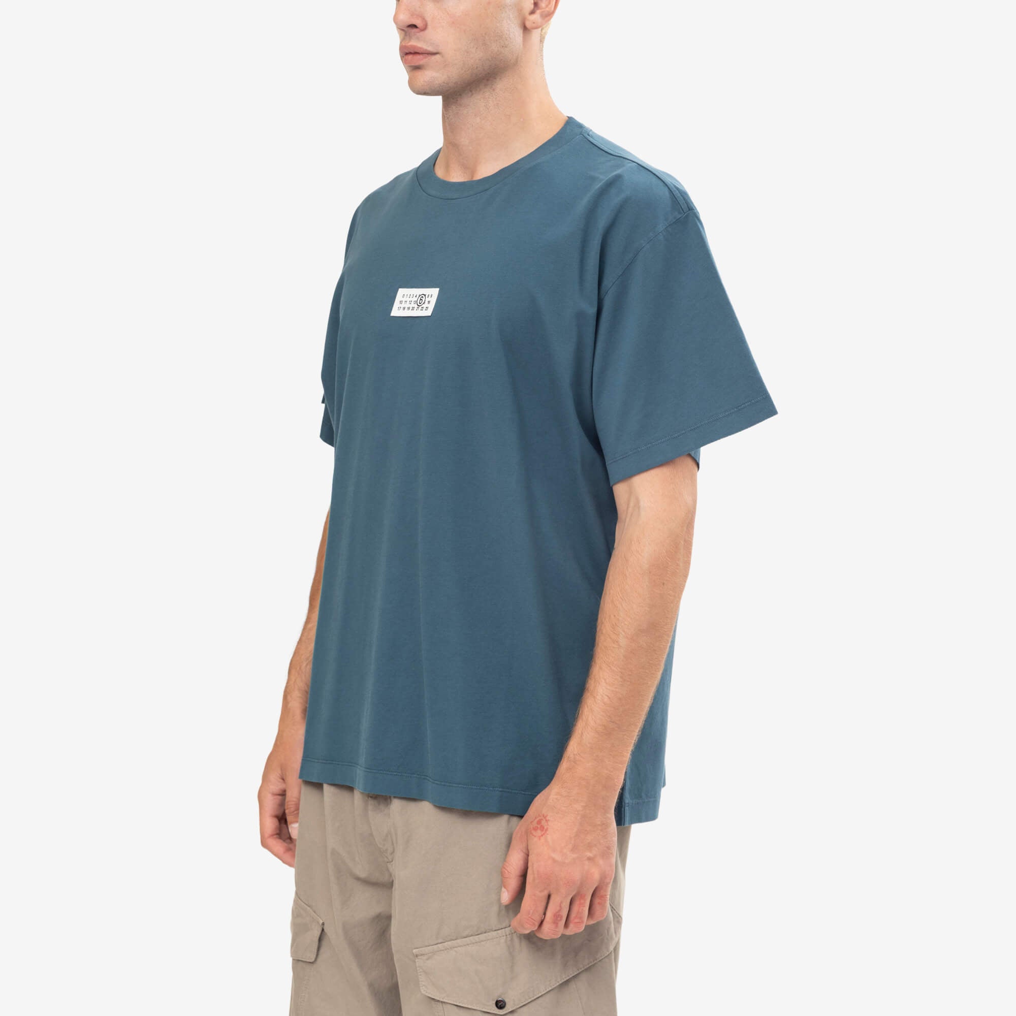 MM6 Numeric Overdyed T-Shirt Petrol-3