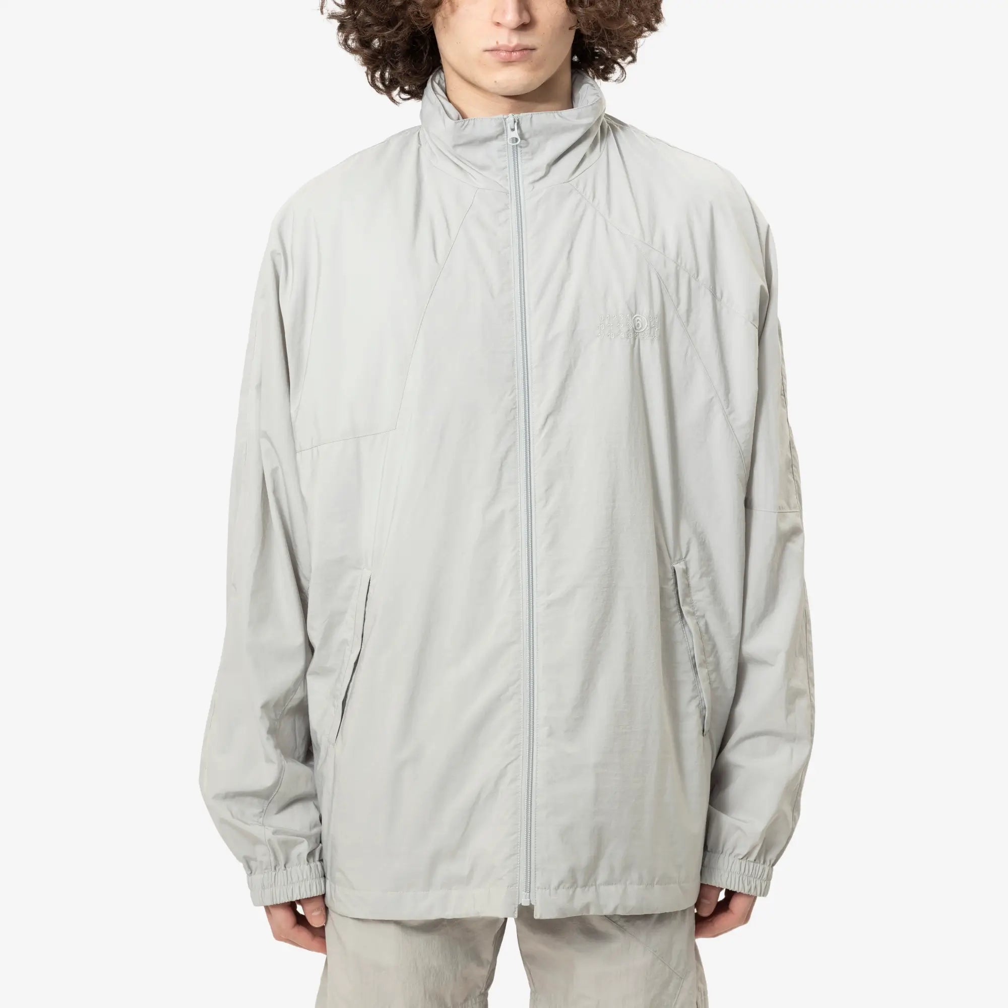 MM6 Nylon Windbreaker Jacket Sage Grey - 1