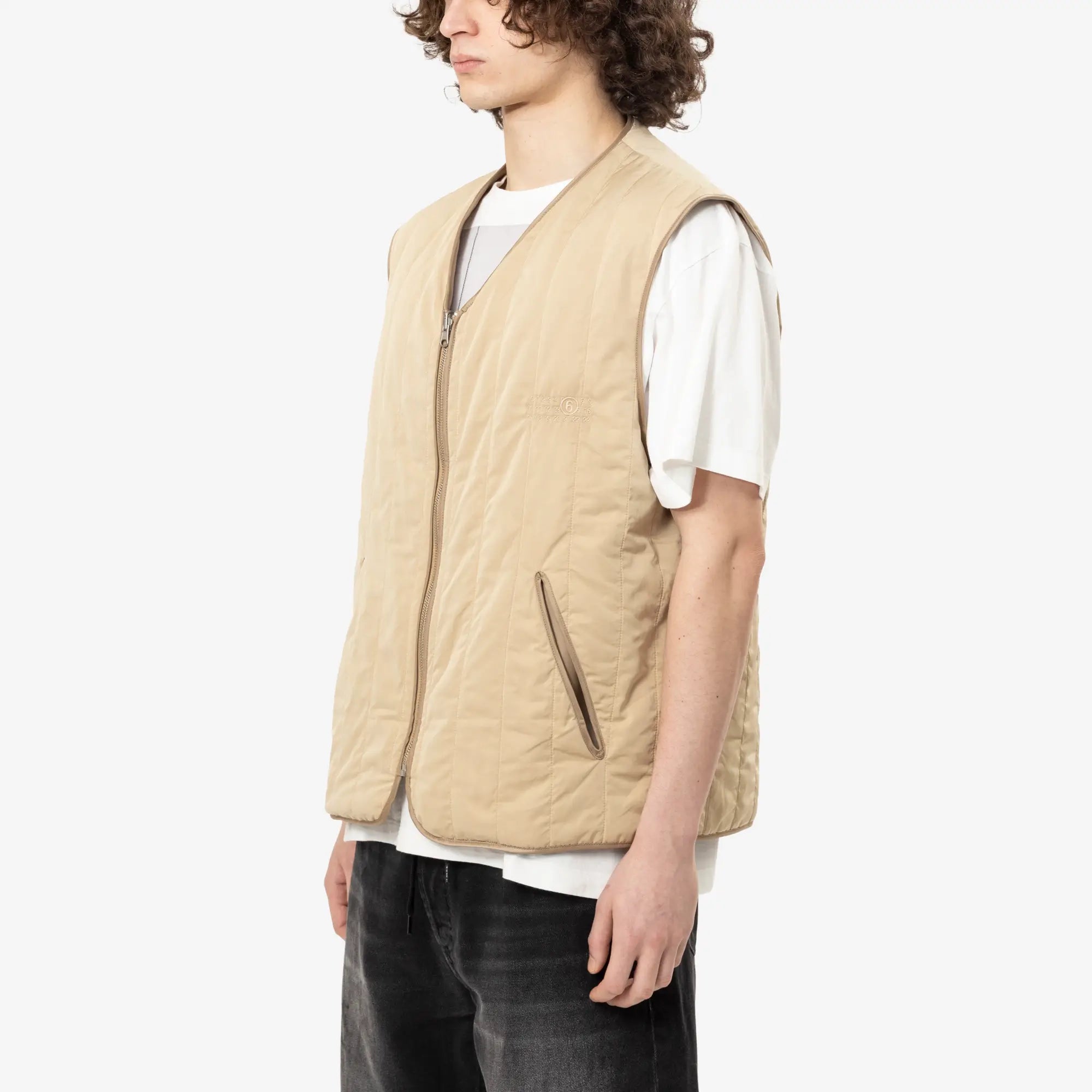 MM6 Padded Nylon Vest Sand - 3