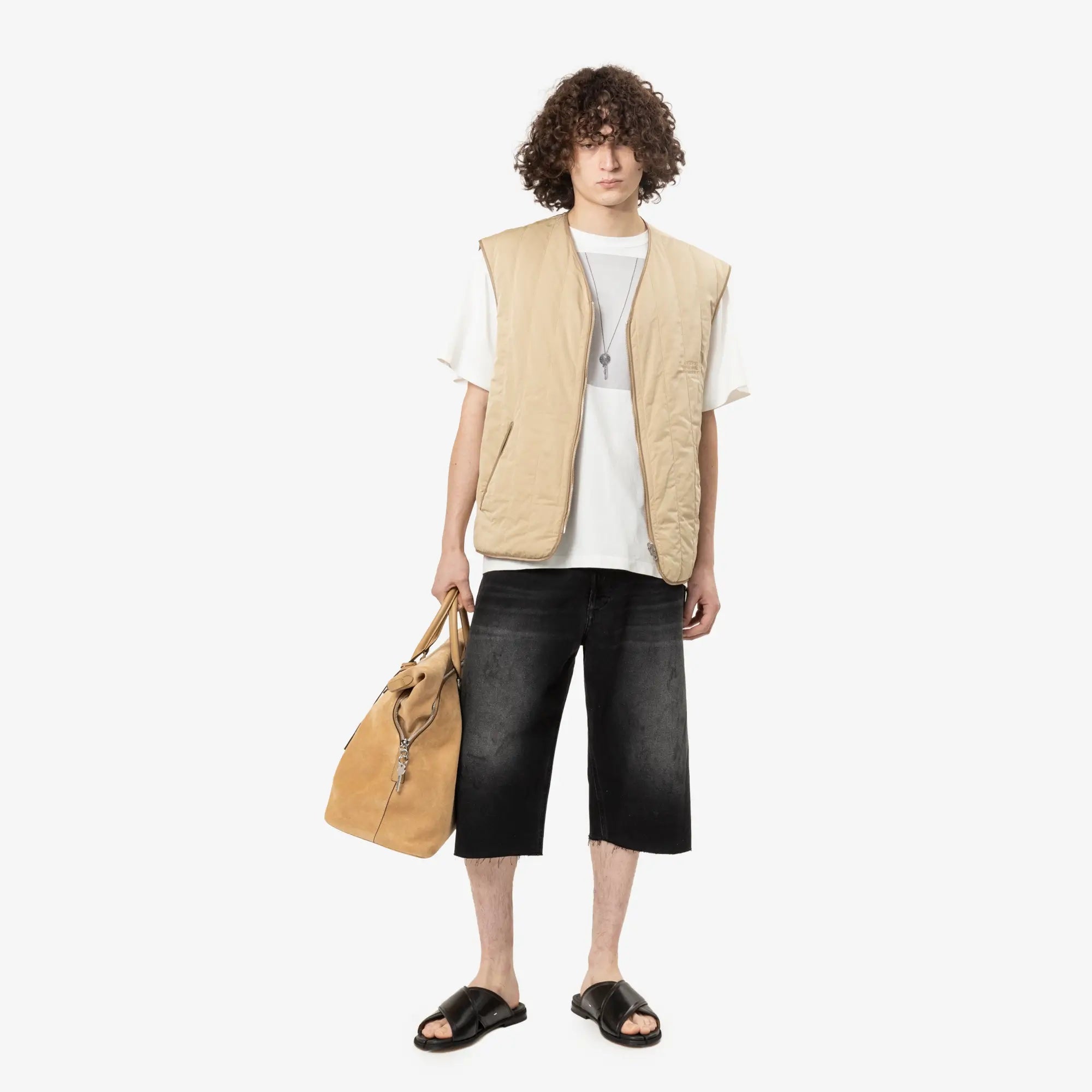 MM6 Padded Nylon Vest Sand - 2