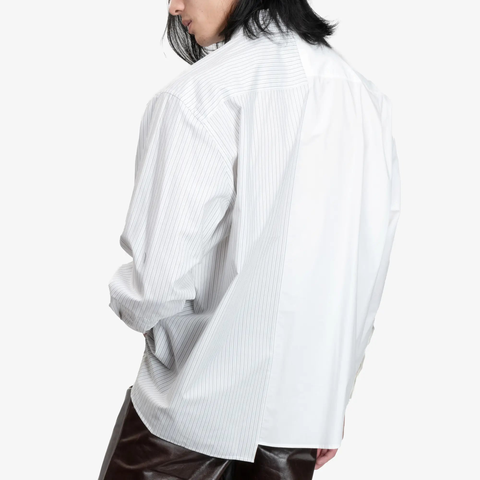 MM6 Poplin Shirt Stripes Grey White - 6