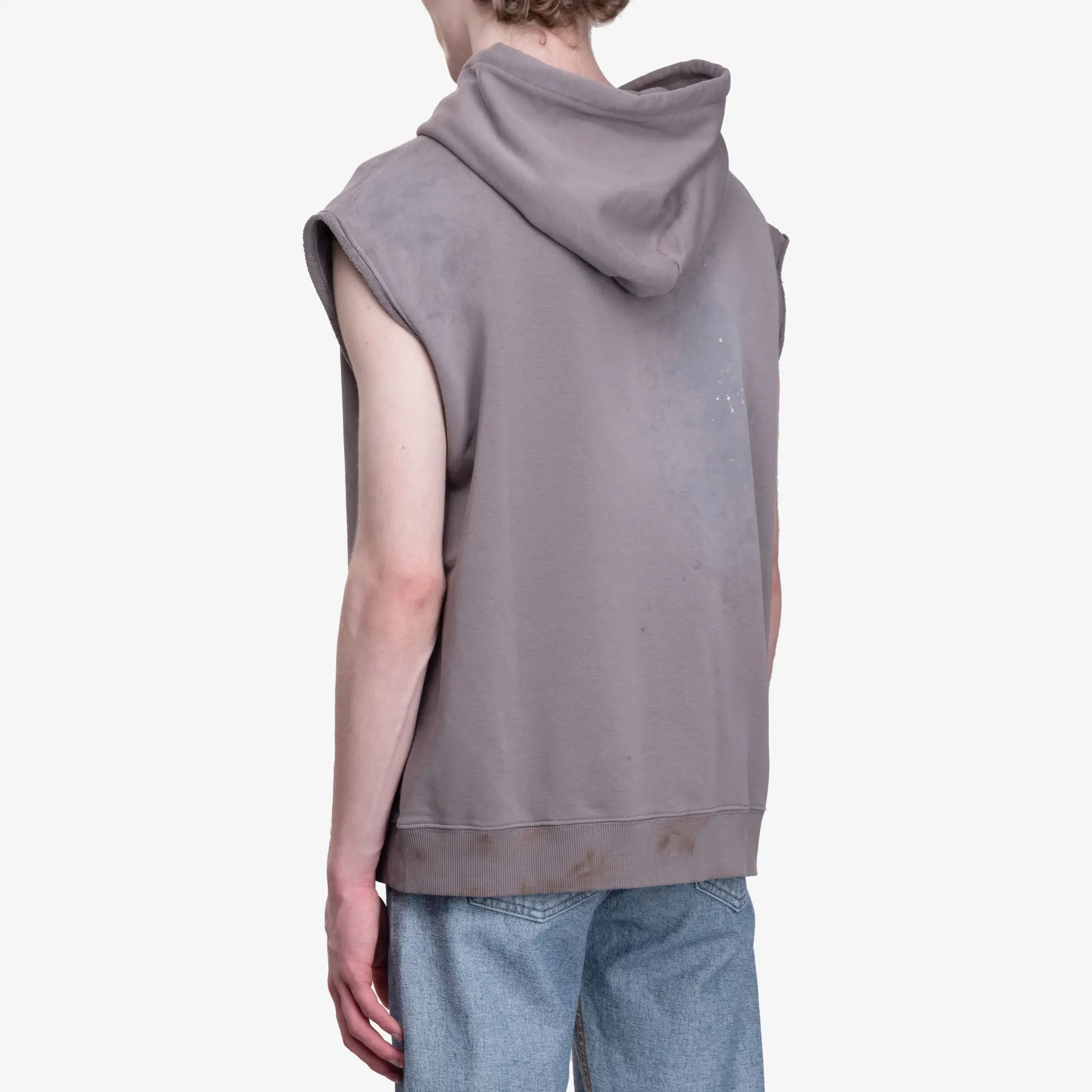 MM6 Sleeveless Zip Hoodie Taupe - 4