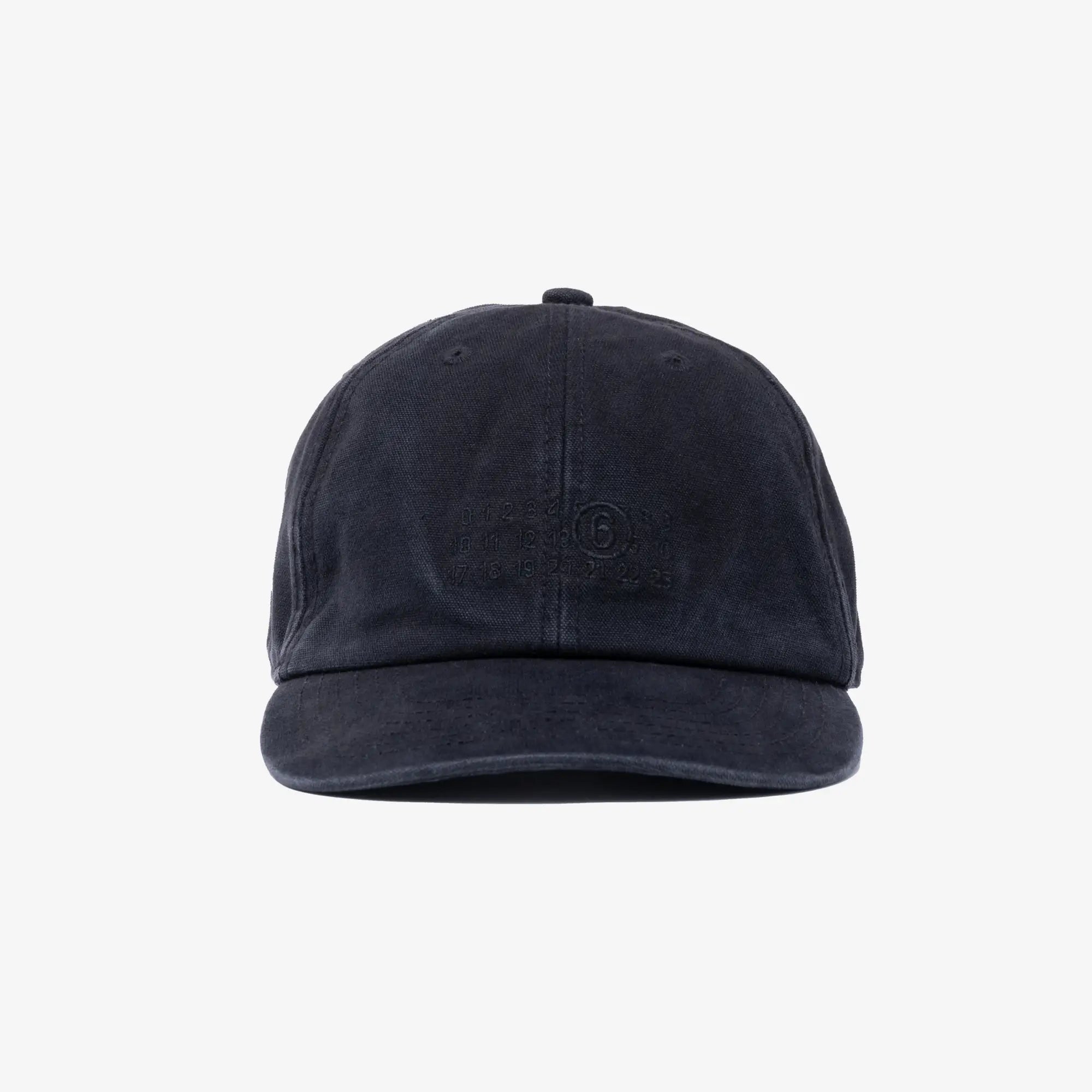 MM6 Tonal Embroidered Washed Black Cap Washed Black - 1