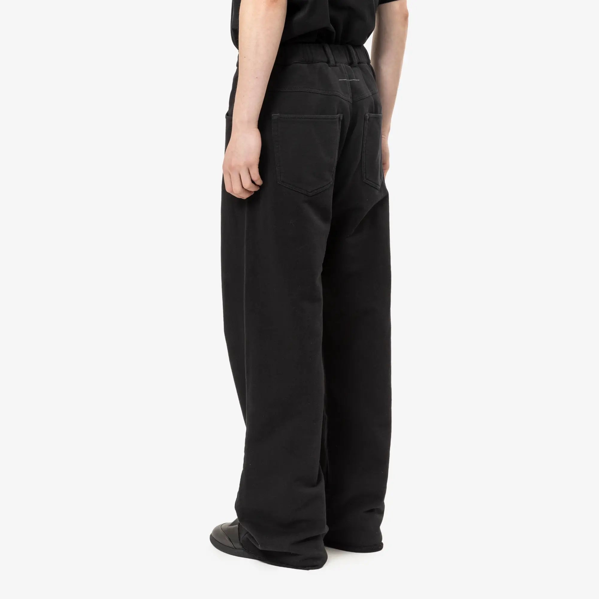 MM6 Wide Leg Cotton Trousers Black - 4