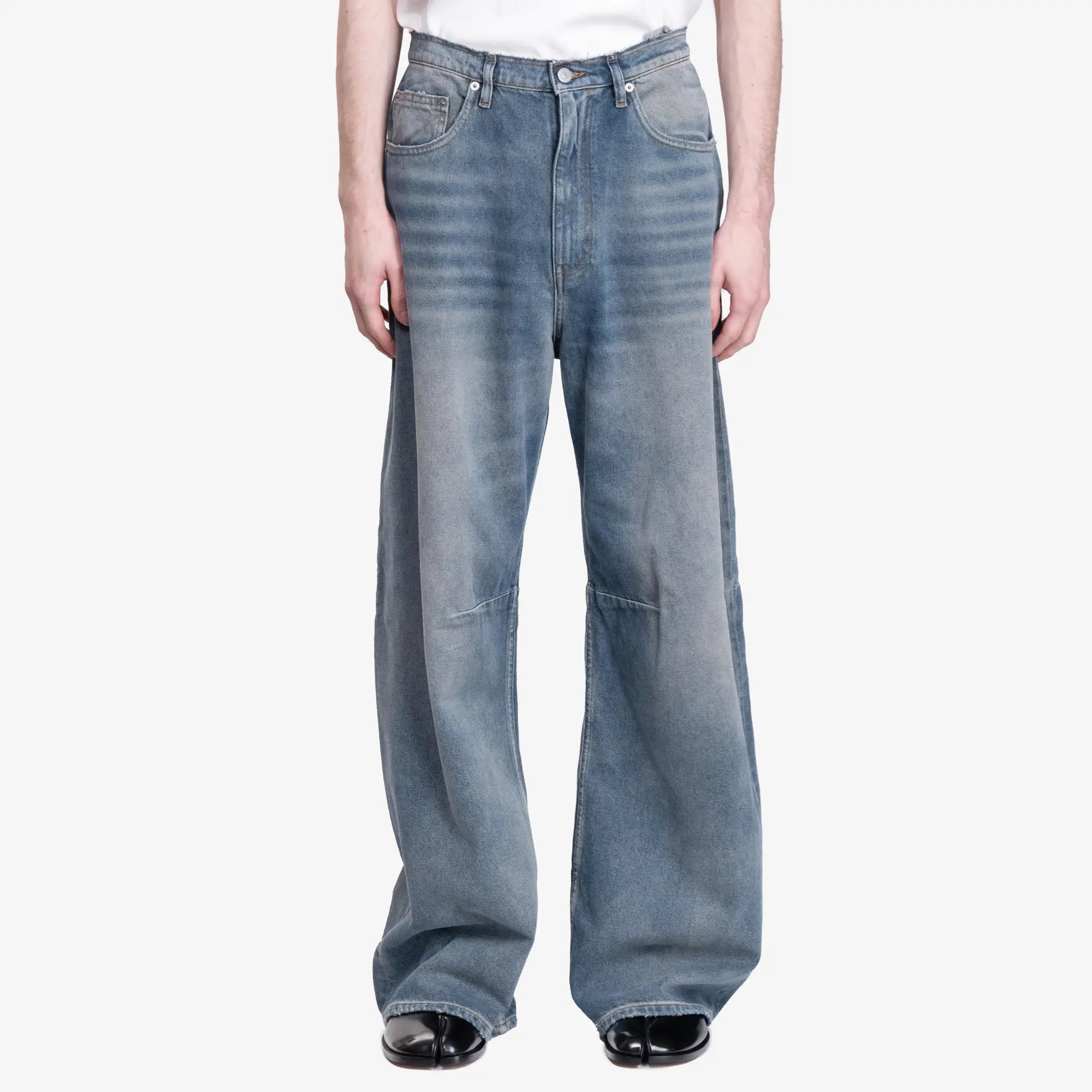 MM6 Wide Leg Jeans Medium Blue - 1