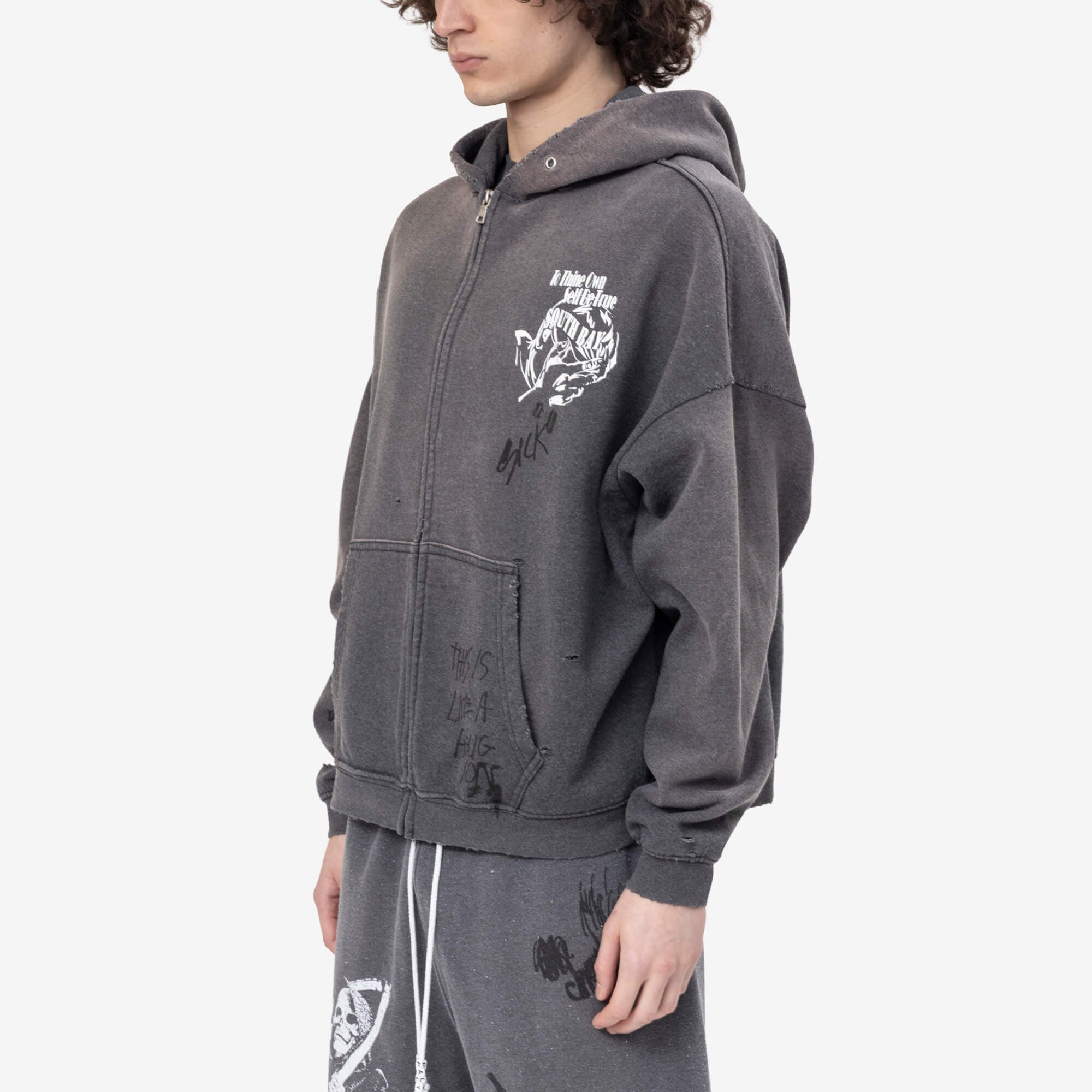 Paly Carrying the Message Zip Hoody Vintage Black - 3