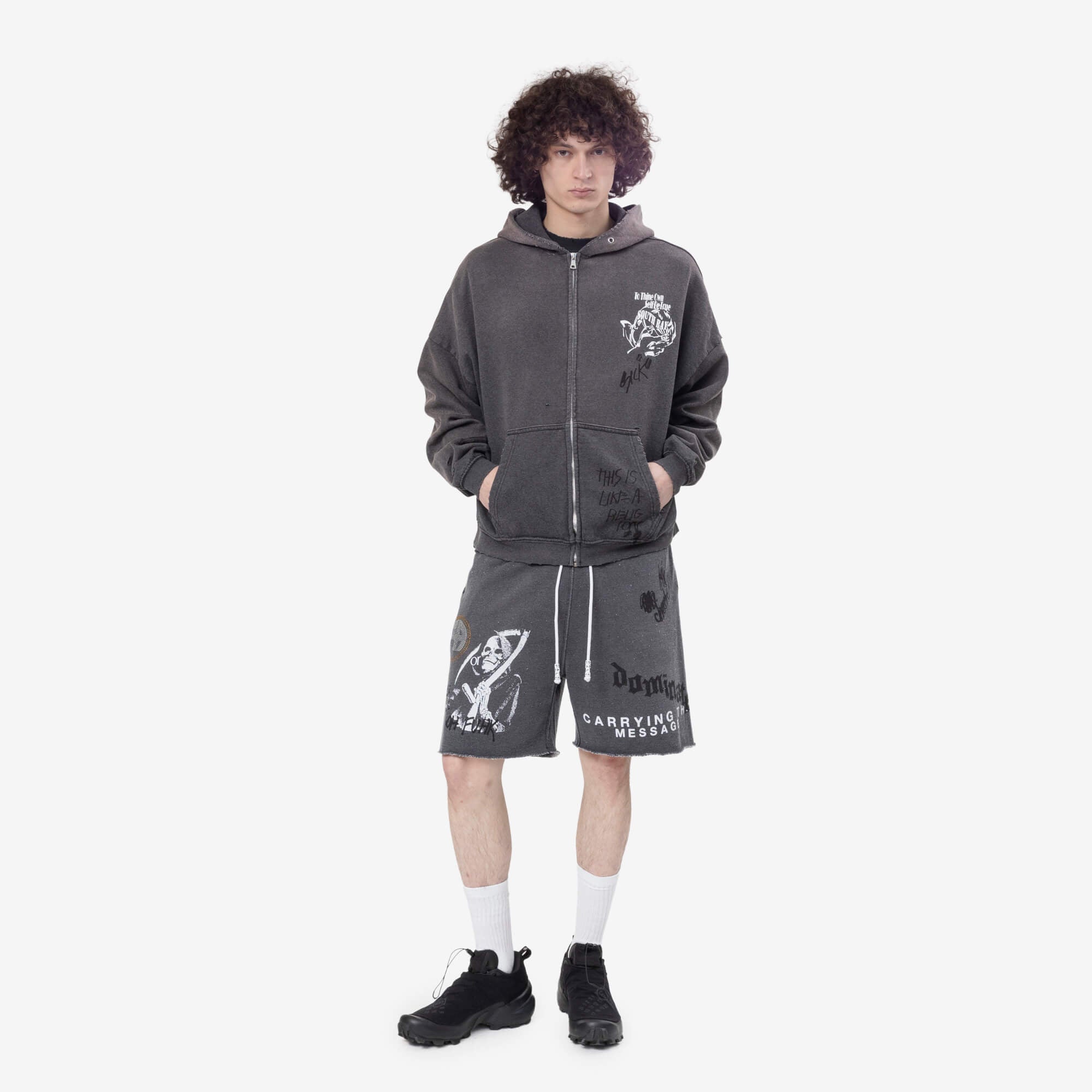 Paly Carrying the Message Zip Hoody Vintage Black - 2