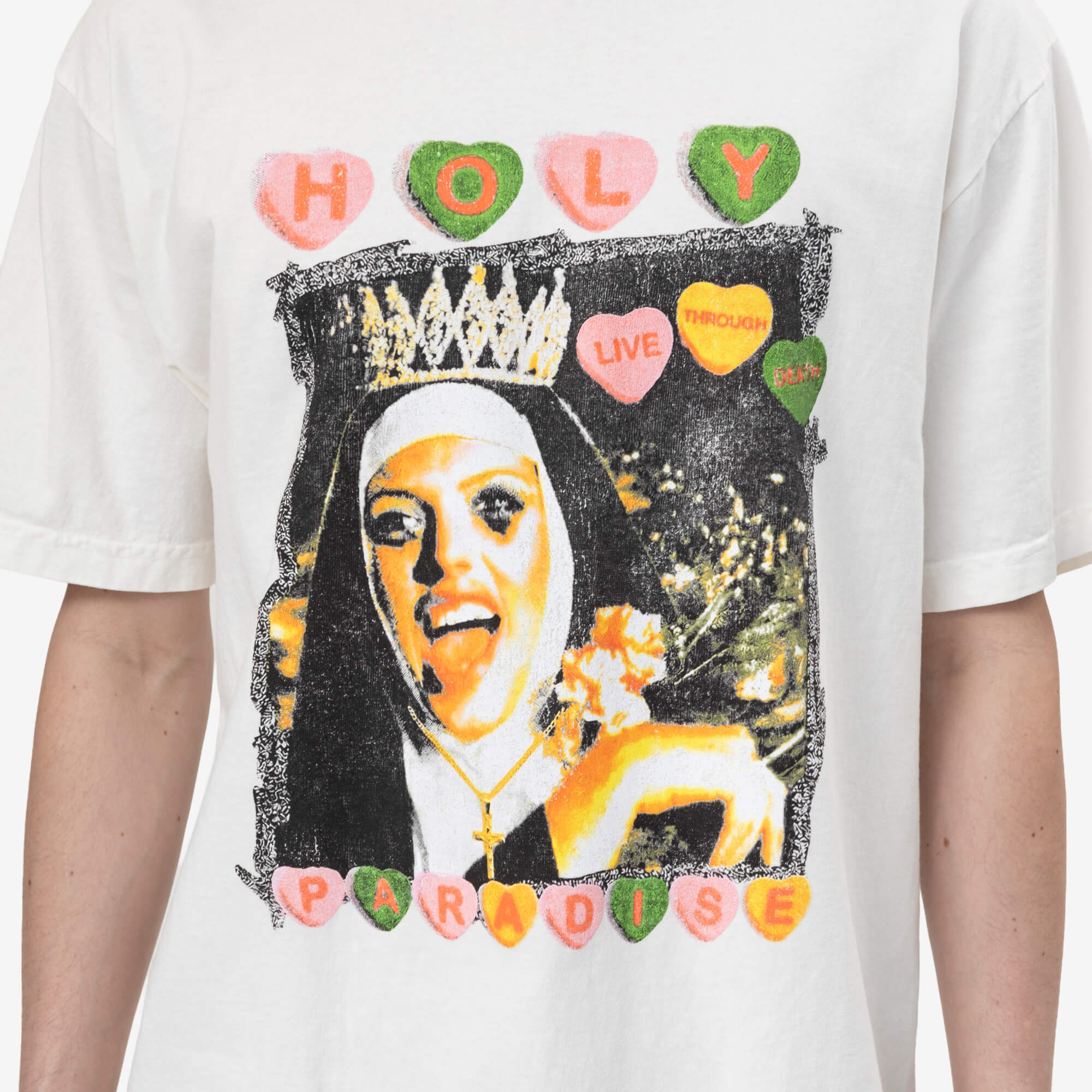 Paradise Holy Live Through Death T-Shirt Off White - 5