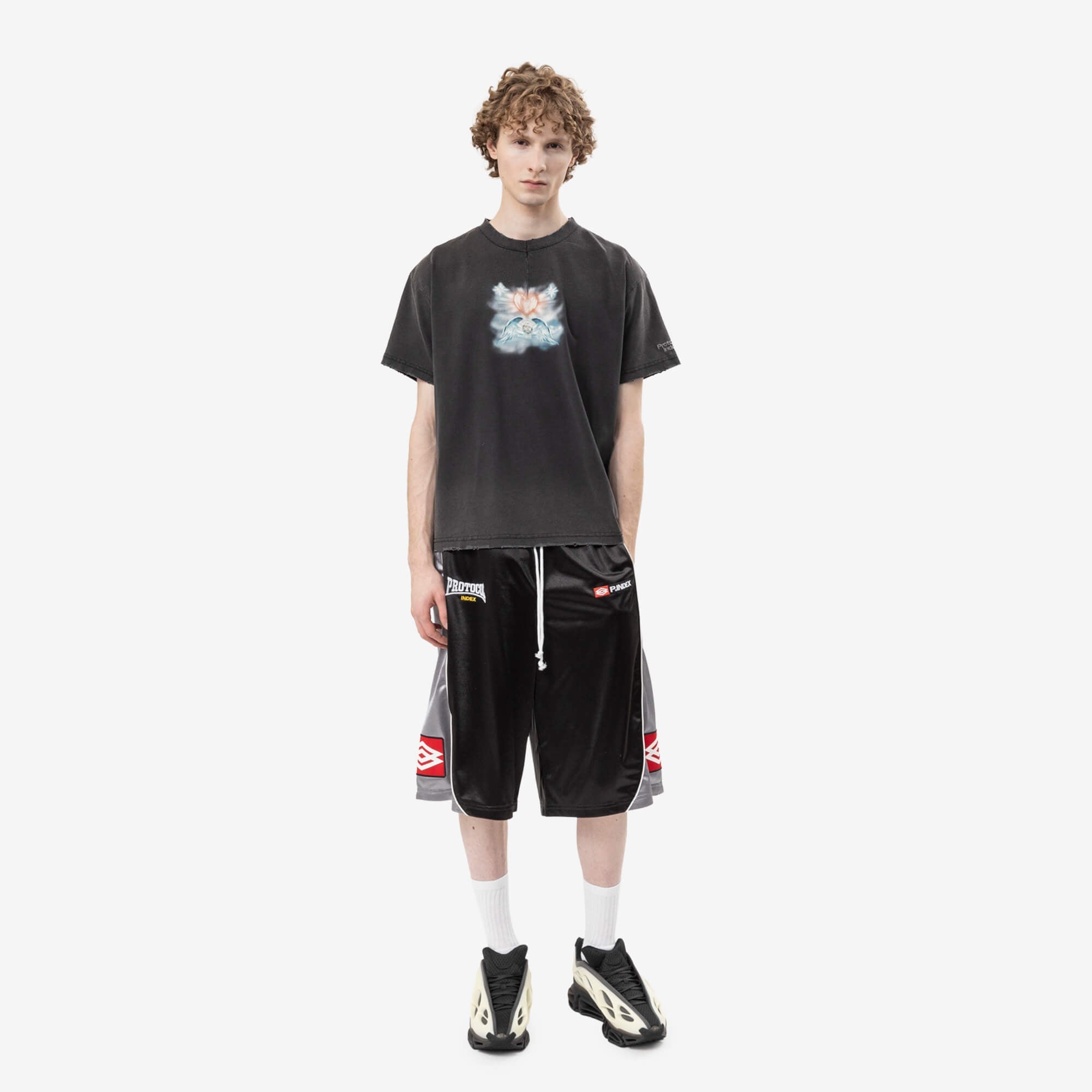 Protocol Index Centerline Dart Washed T-Shirt Charcoal-2
