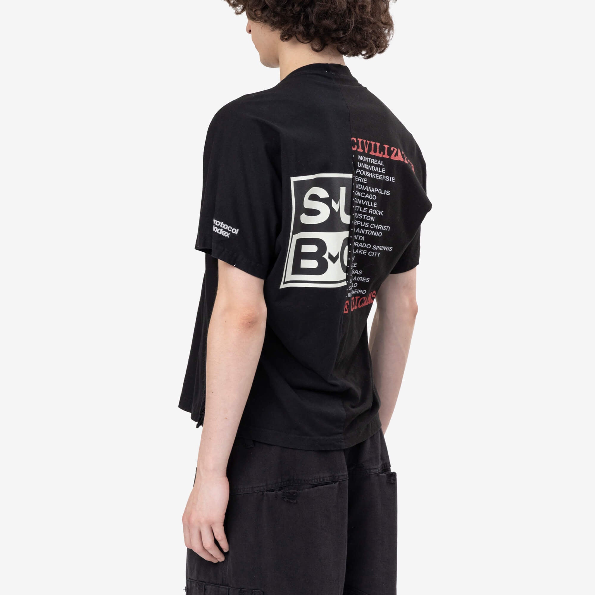 Protocol Index Fake Shoulder Seam T-Shirt Black - 4
