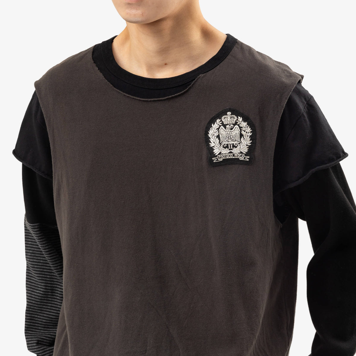 Protocol Index Layered Patch Long Sleeve T-Shirt Black-5