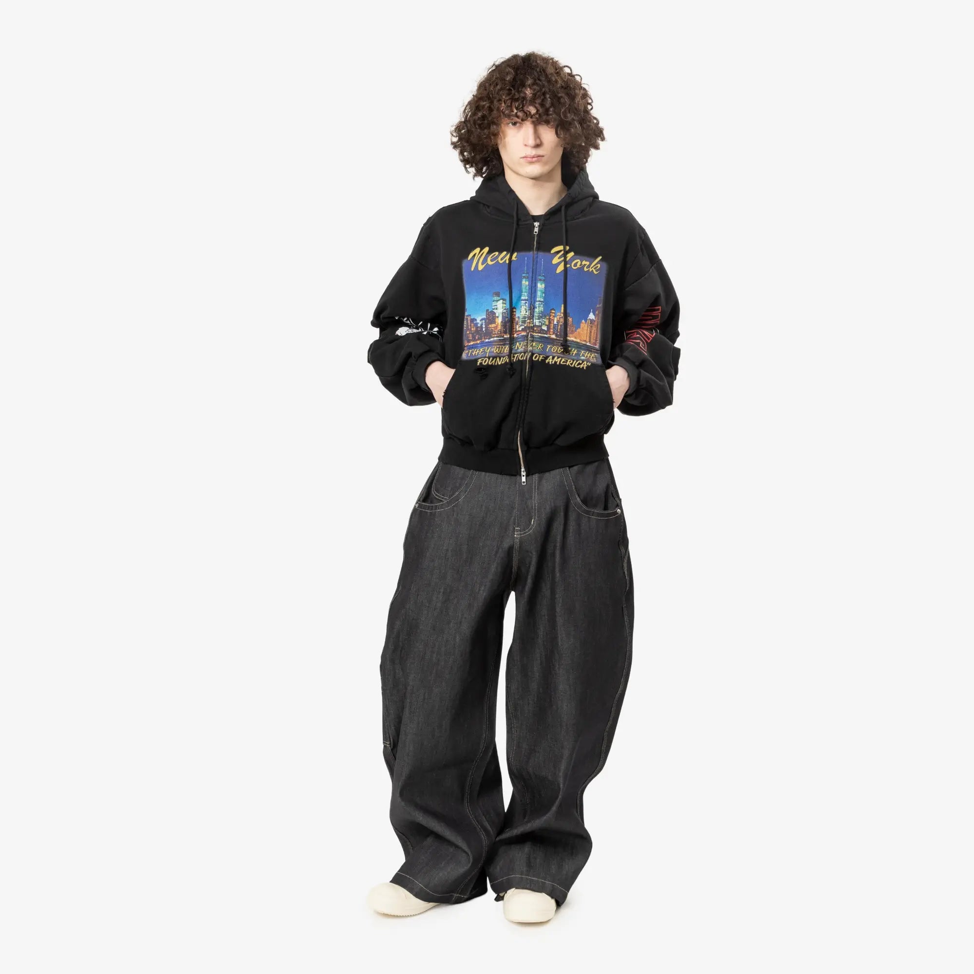 Protocol Index Reconstructed Sweatshirts Zip Hoody Black - 2