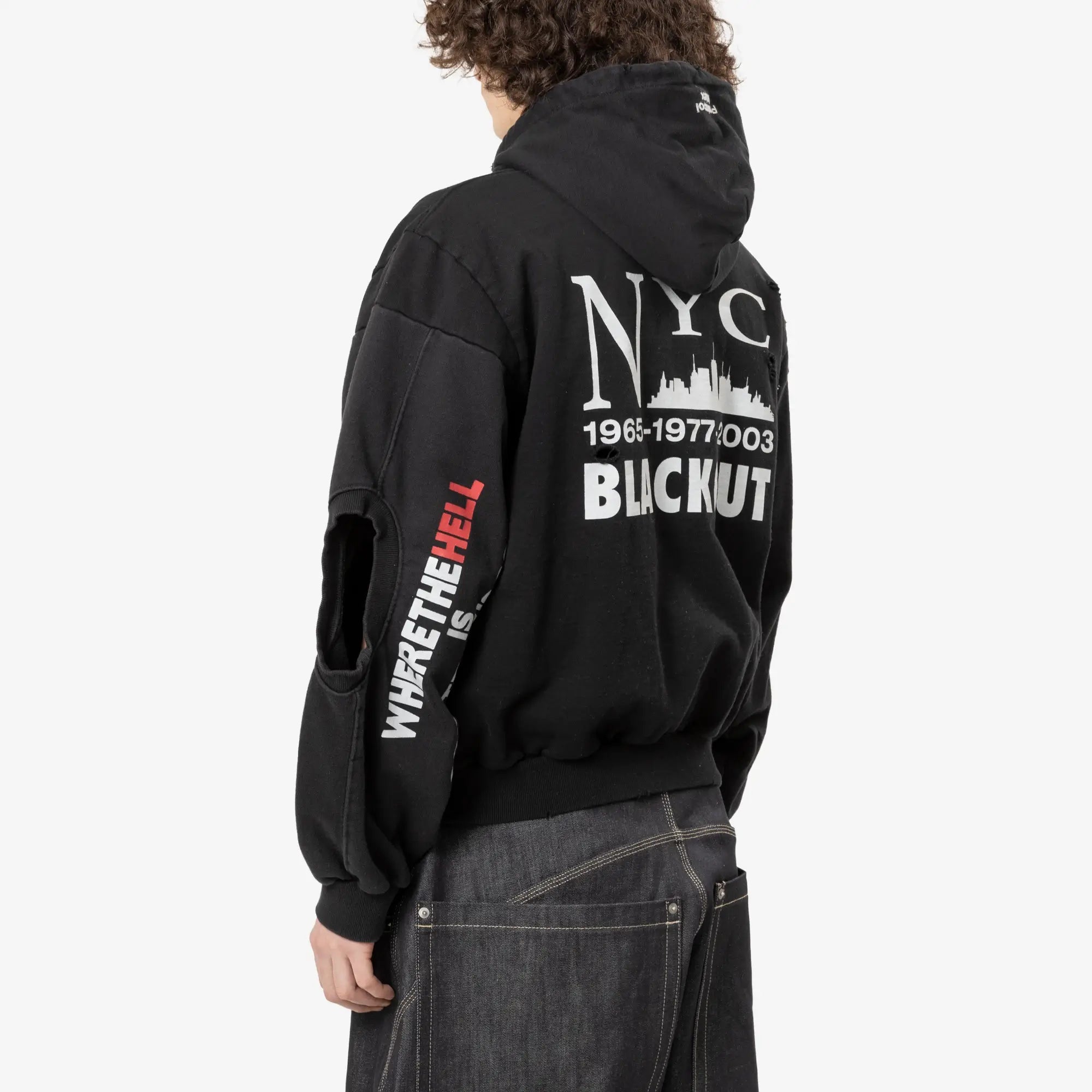 Protocol Index Reconstructed Sweatshirts Zip Hoody Black - 4