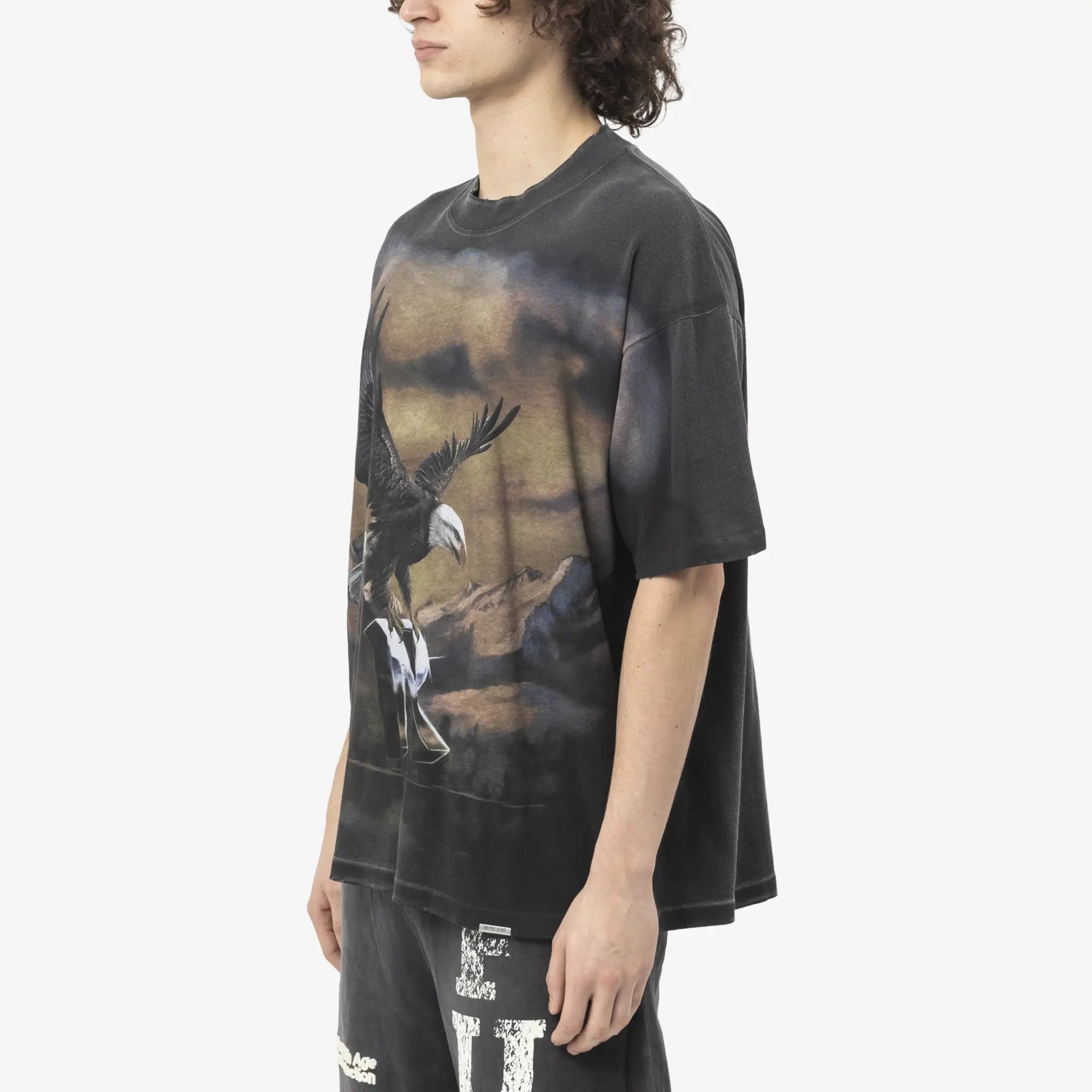 Represent Chrome Flight T-Shirt Stained Black - 3