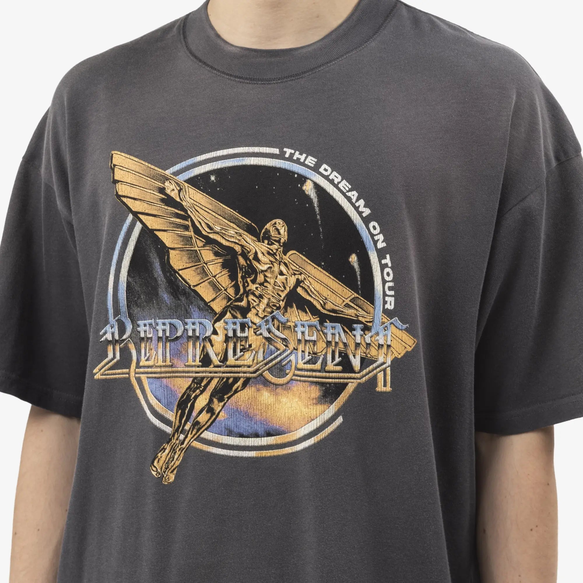 Represent Golden Tour T-Shirt Sun Fade Grey - 5