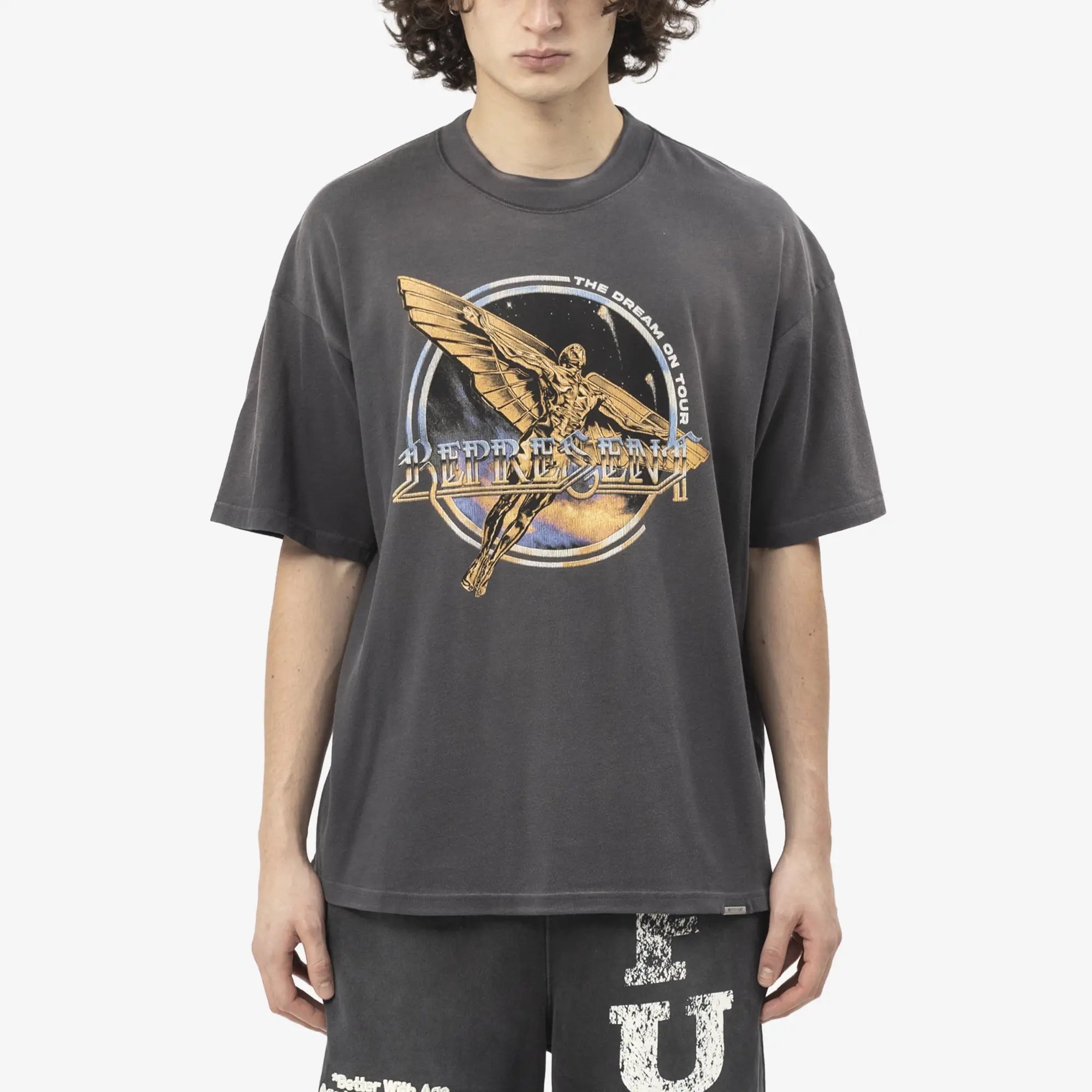 Represent Golden Tour T-Shirt Sun Fade Grey - 1