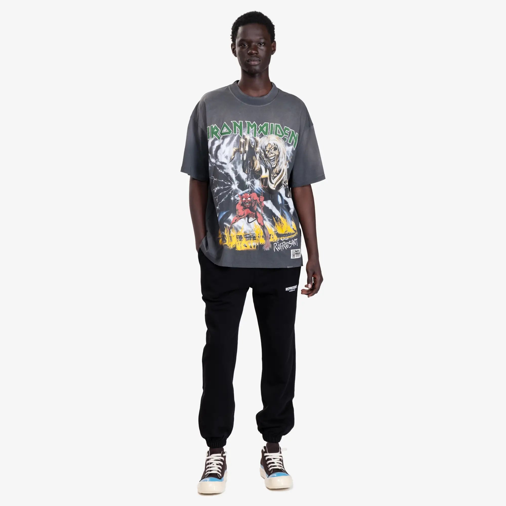 Represent Iron Maiden Number of the Beast T-Shirt Sunfade Grey - 2
