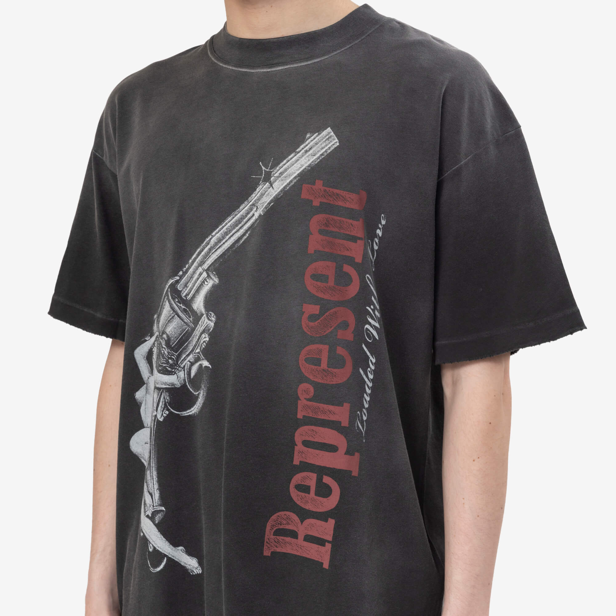 Represent Loaded with Love T-Shirt Stained Black - 5