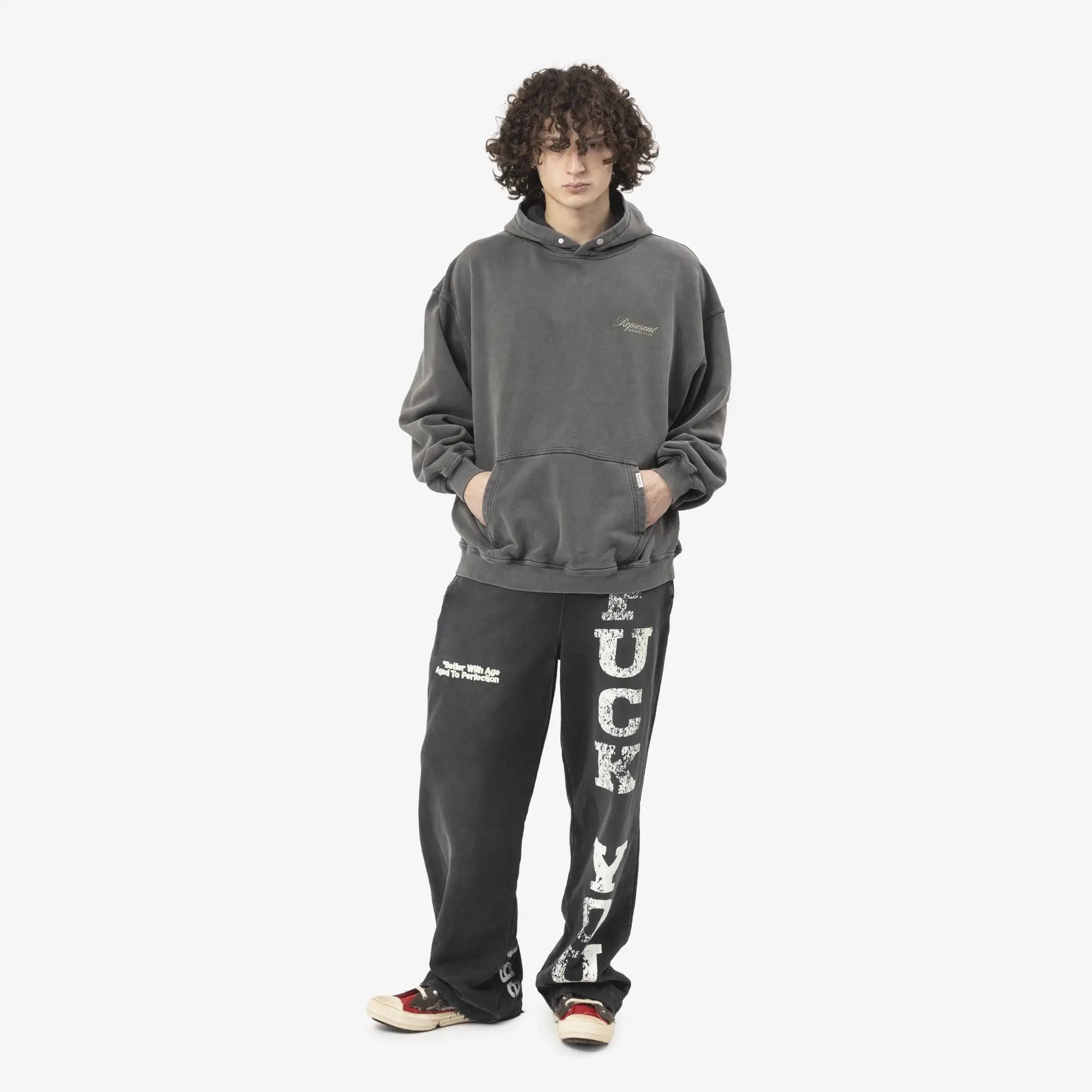 Represent Represent Owners Club Script Hoody Vintage Grey - 2