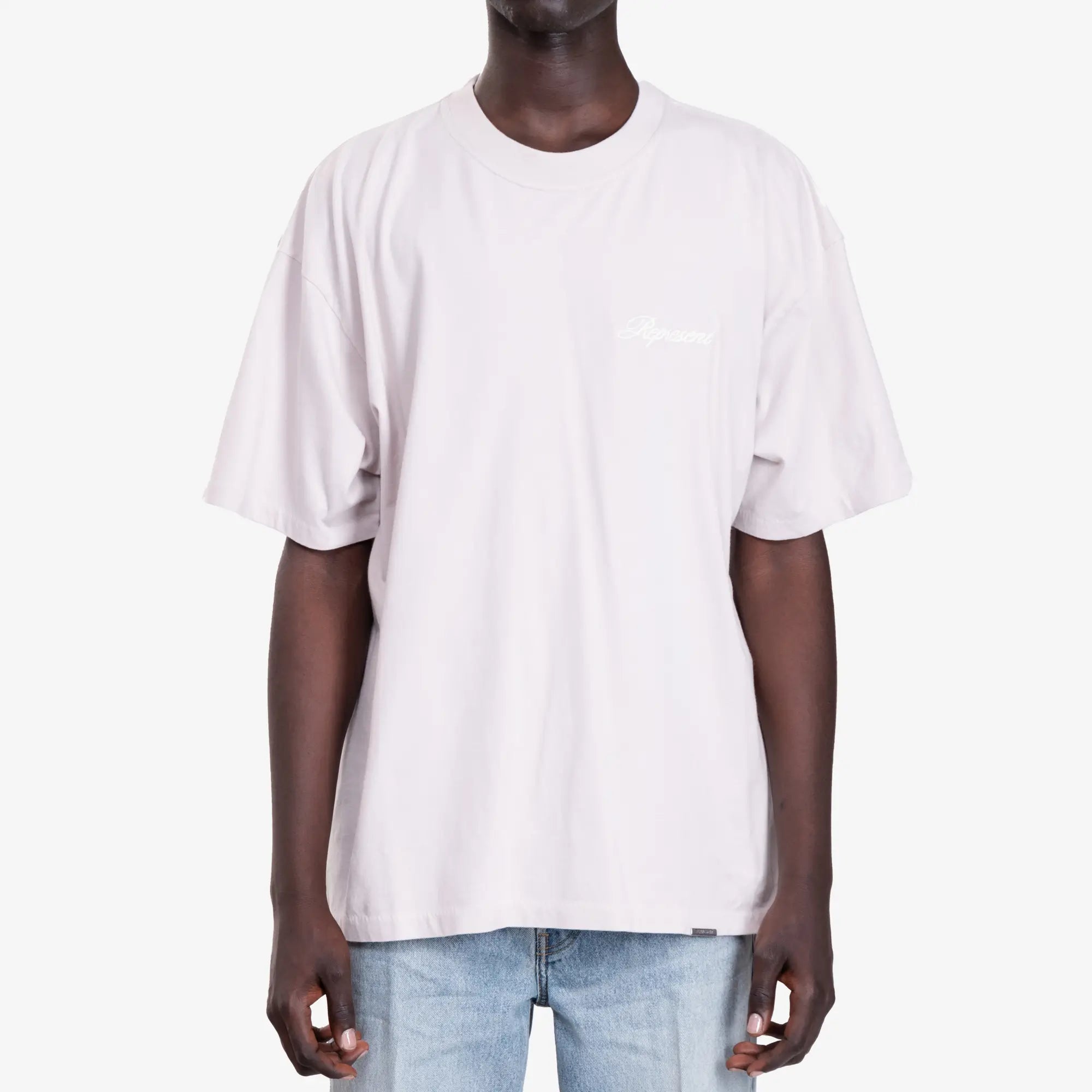 Represent Script Logo T-Shirt Concrete - 1