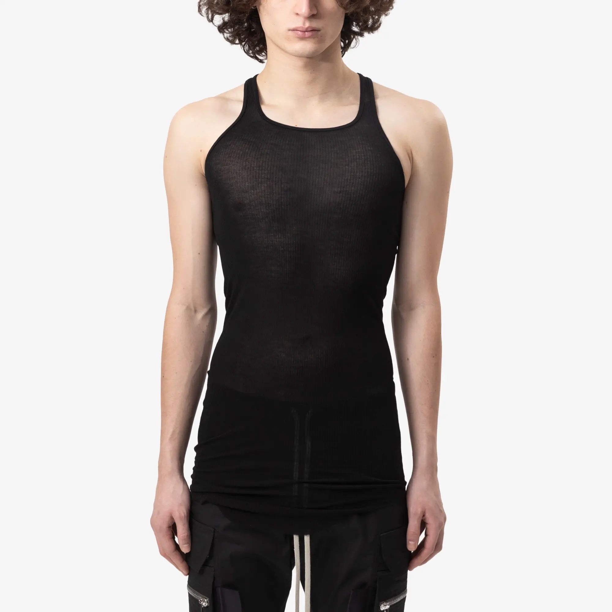 Rick Owens Basic Rib Tank Top Black - 1