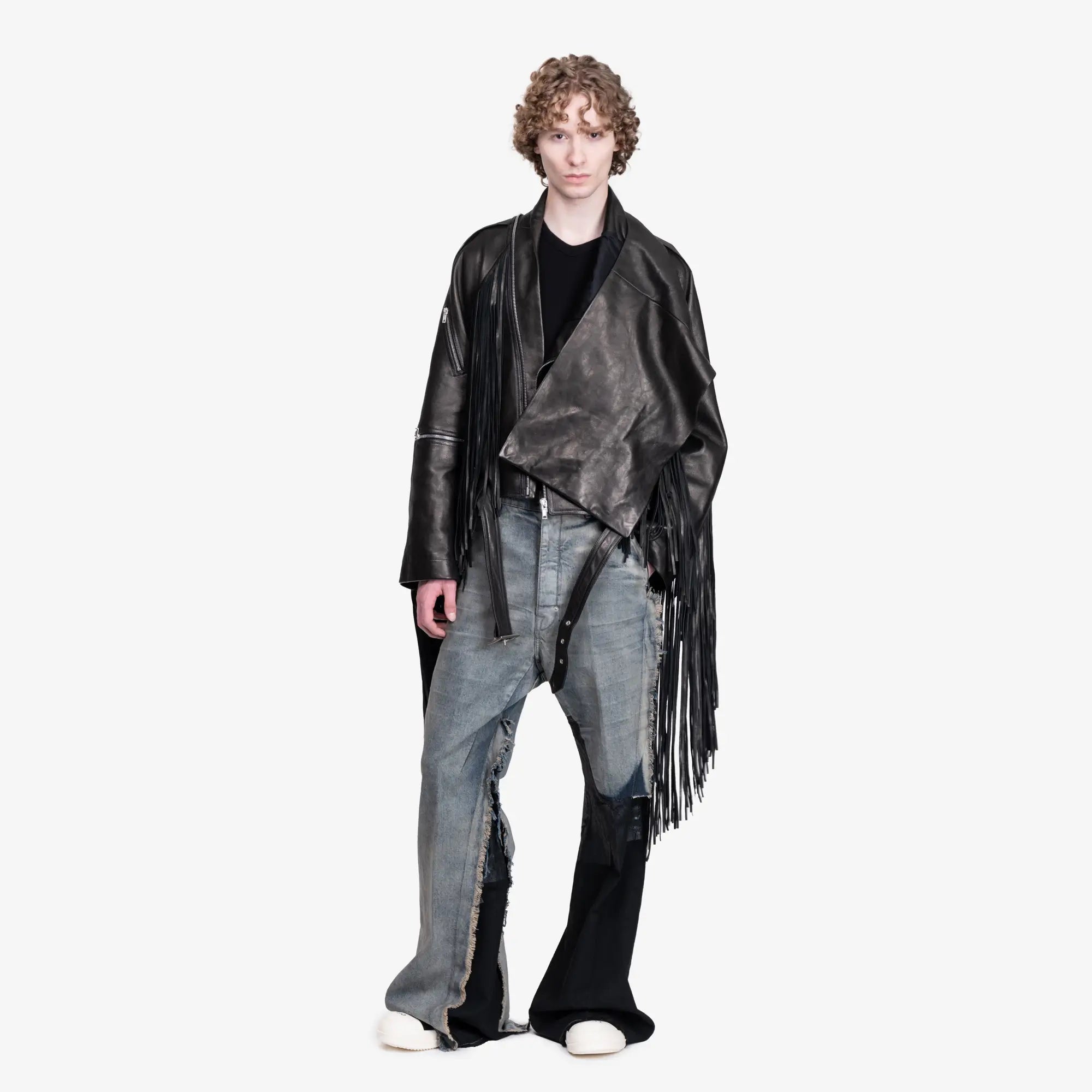 Rick Owens Cropped Scarf Flight Jacket Black - 2