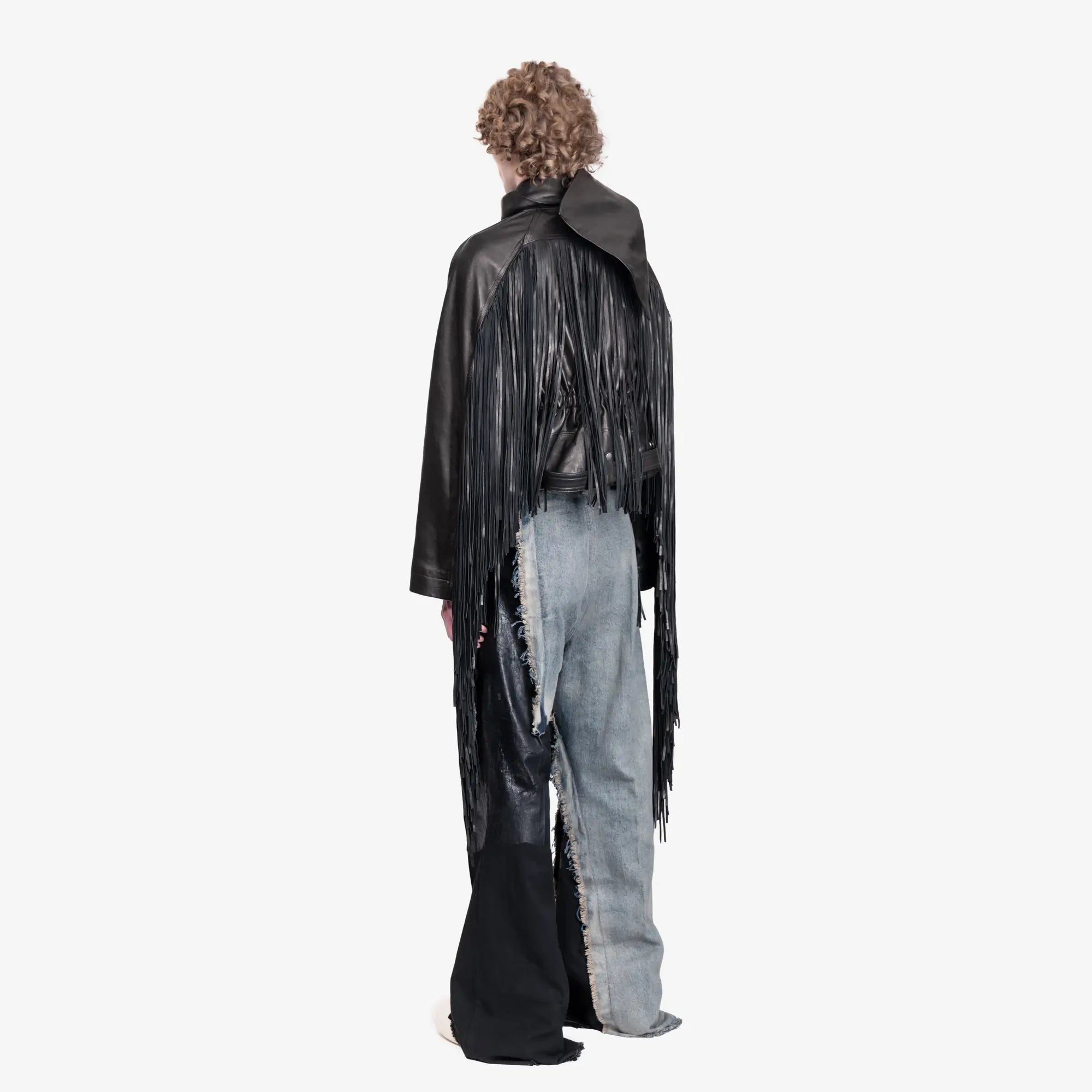 Rick Owens Cropped Scarf Flight Jacket Black - 4
