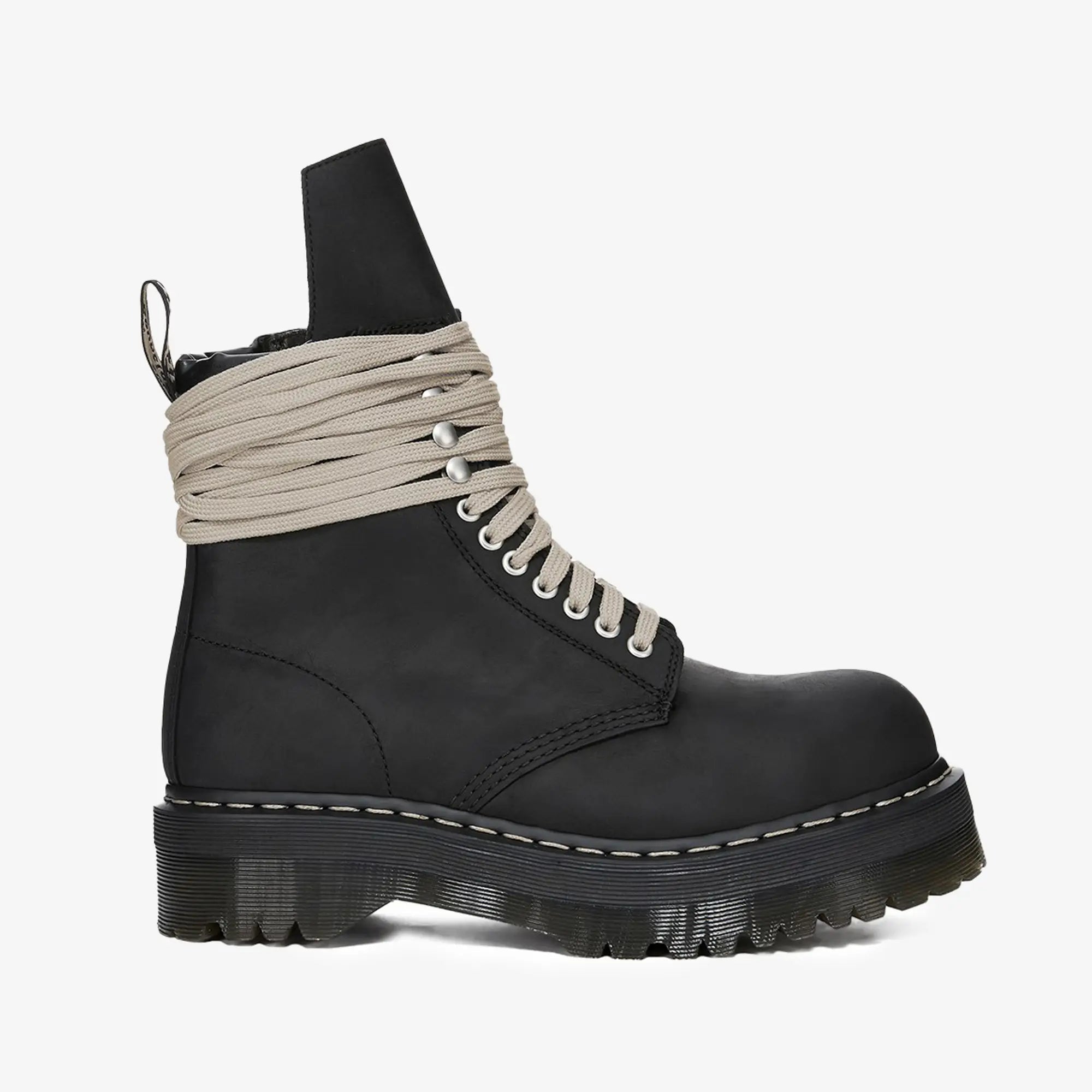 Rick Owens Dr. Martens Quad Sole Steel Toe Boots Black - 2
