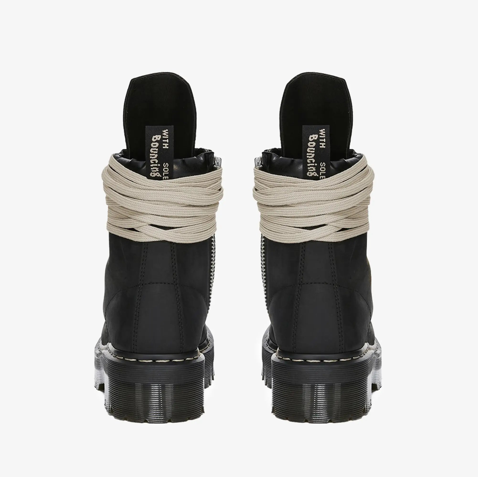 Rick Owens Dr. Martens Quad Sole Steel Toe Boots Black - 4